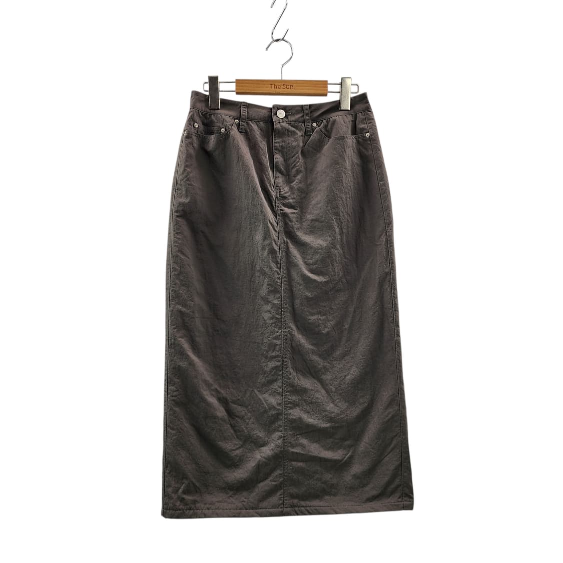 [M] Dunst 던스트 슬릿 패디드 펜슬 롱스커트 올리브 상품이미지1