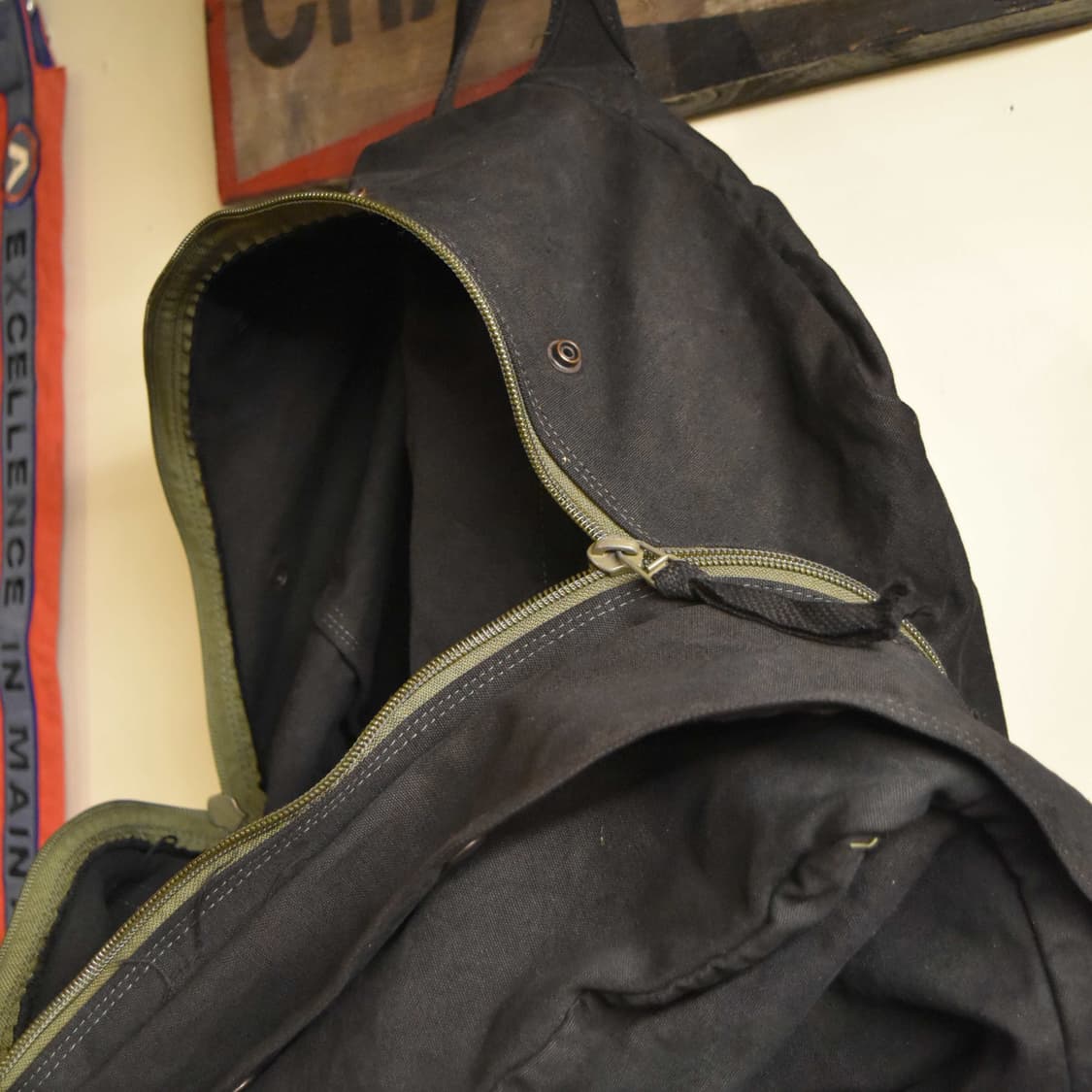 미군 오리지널 조종사 캔버스 키트백 블랙 상품이미지4