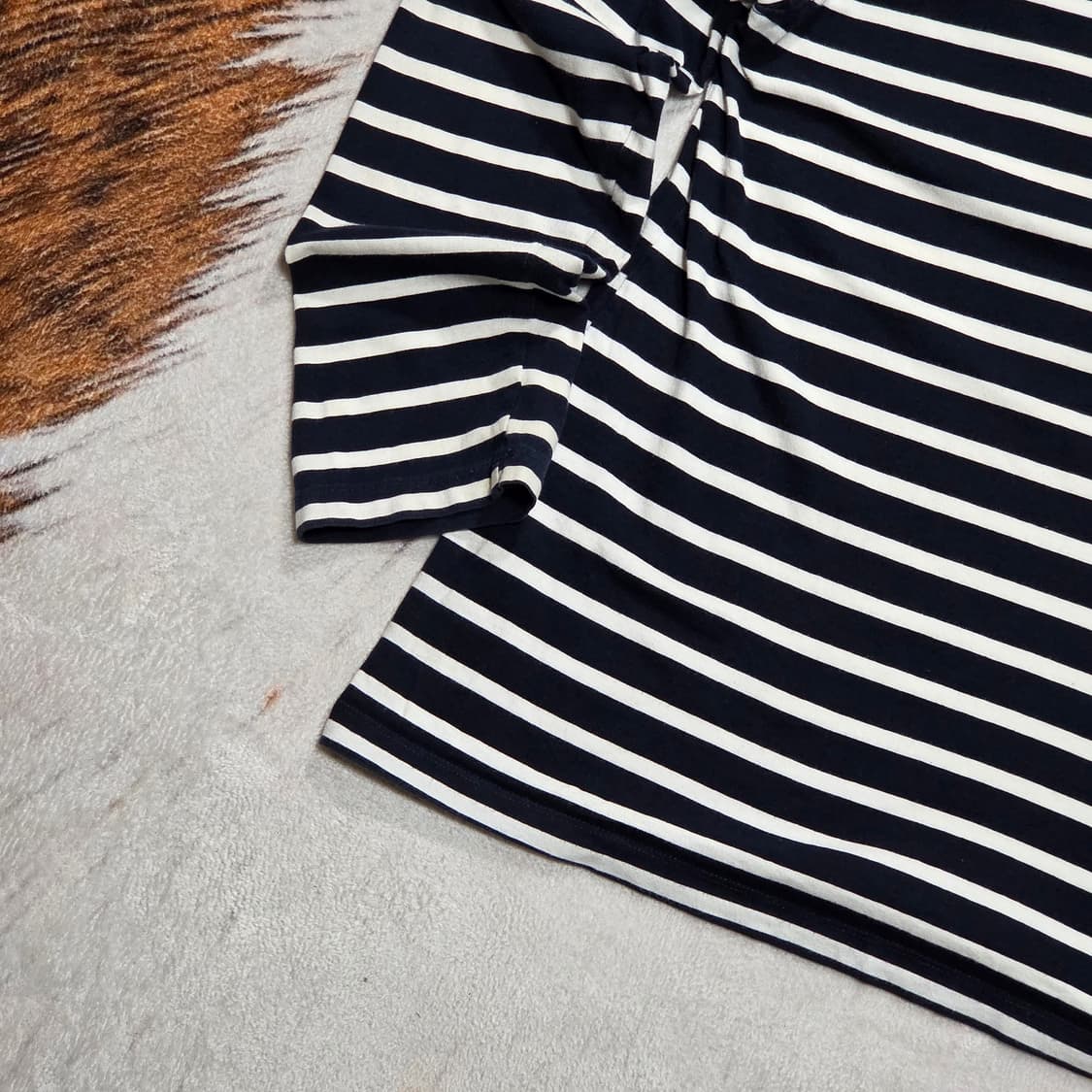 빈티지 블랙 화이트 단가라 롱슬리브 상품이미지6