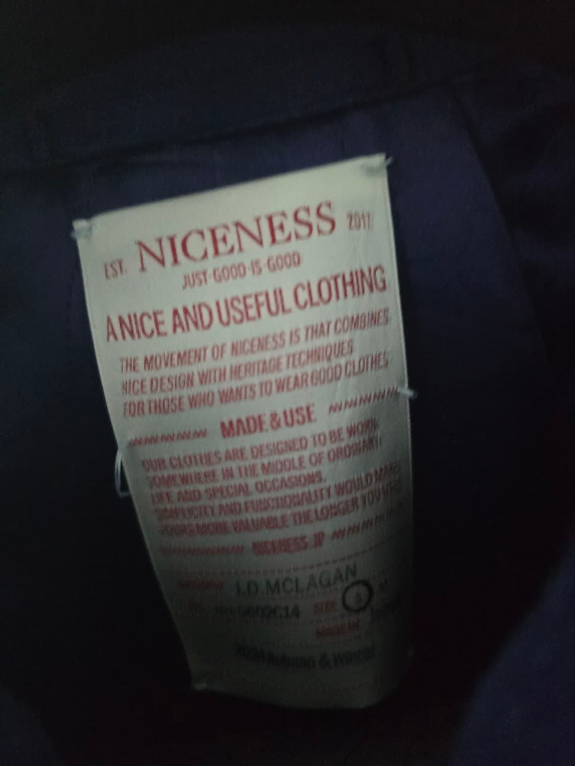 나이스네스 NICENESS Mclagan indigo 상품이미지4