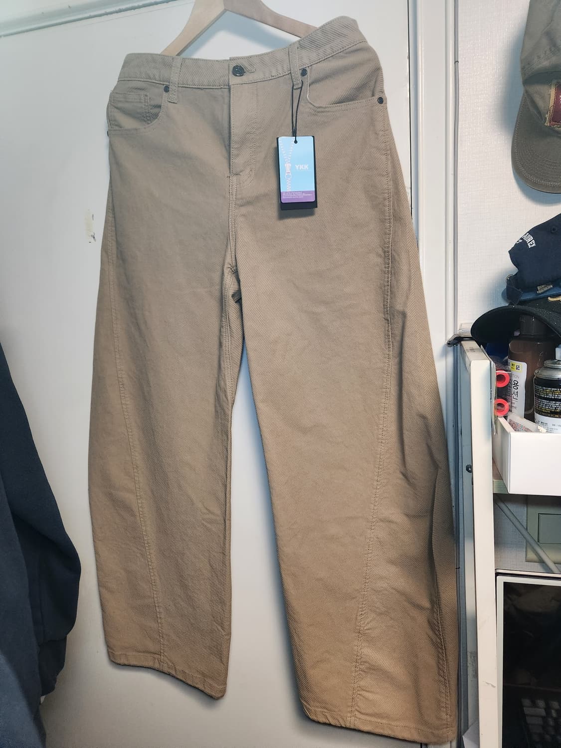 디엔에스알(DNSR) 트윌 커브드 치노 팬츠 베이지 M 상품이미지2