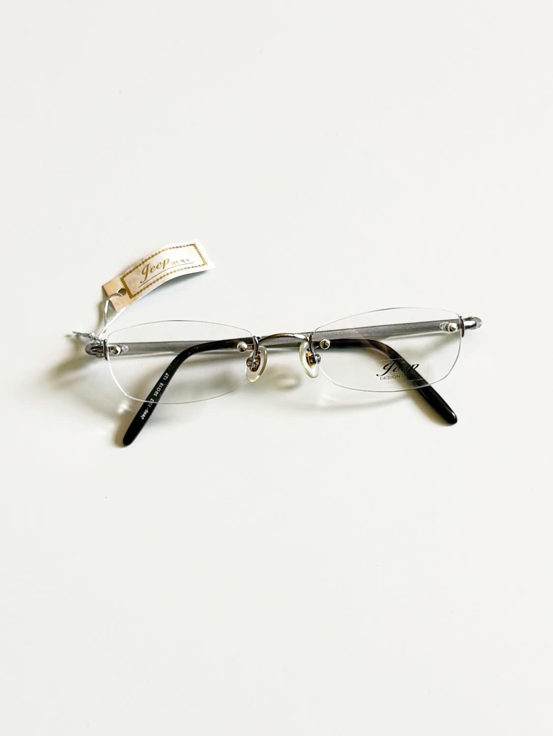 JEEP 실버 무테 스퀘어 메탈 프레임 빈티지 안경 상품이미지1