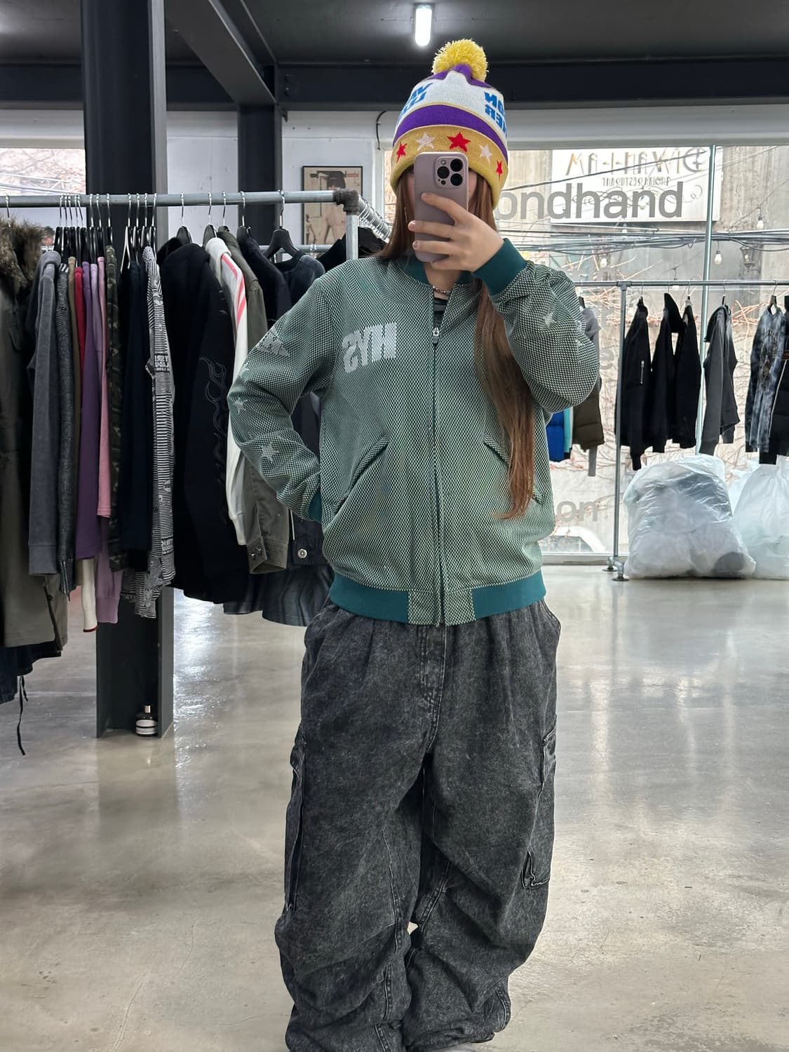 히스테릭글래머 히스걸HYS 스타 블루종자켓 상품이미지4