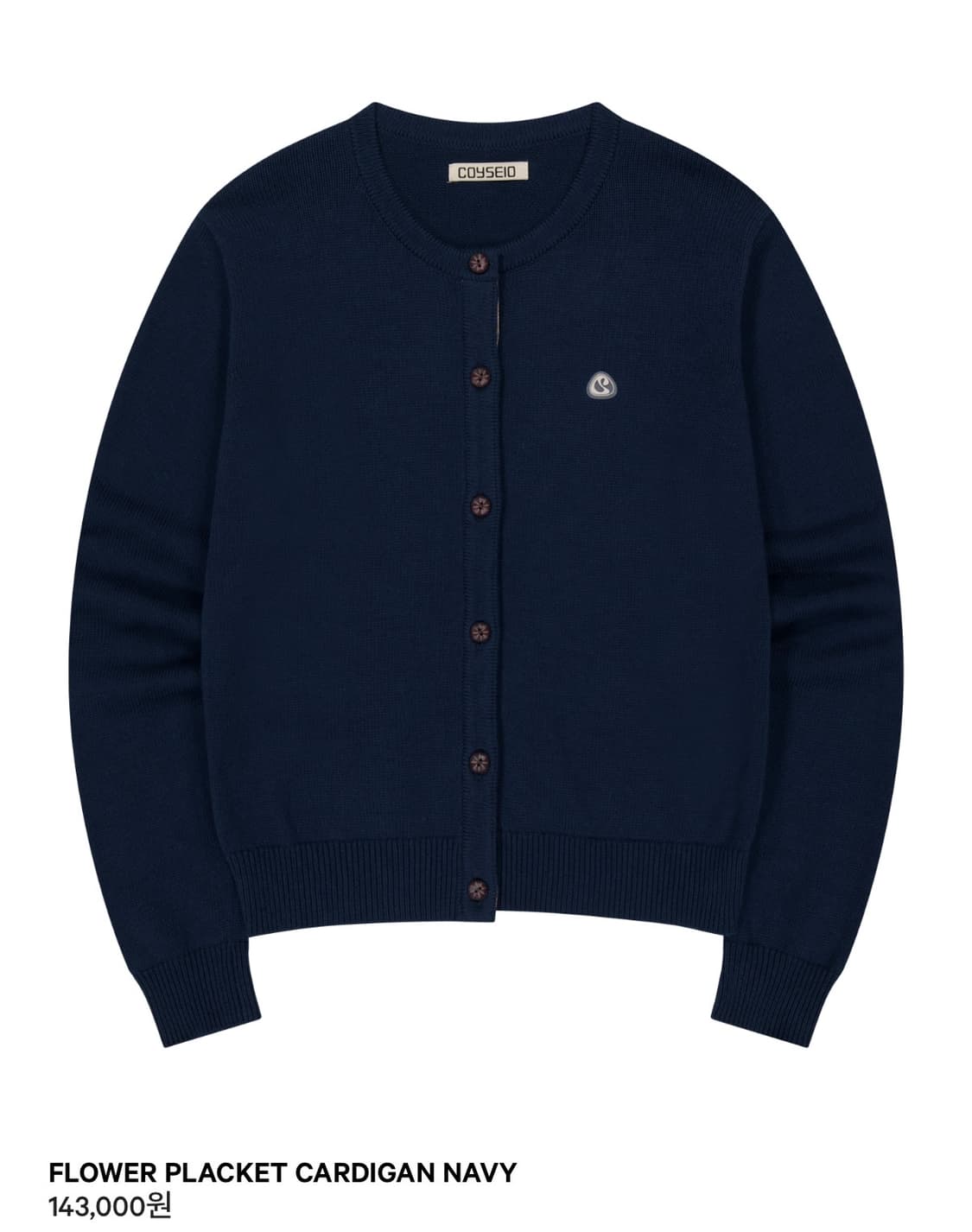코이세이오 FLOWER PLACKET CARDIGAN NAVY 상품이미지1