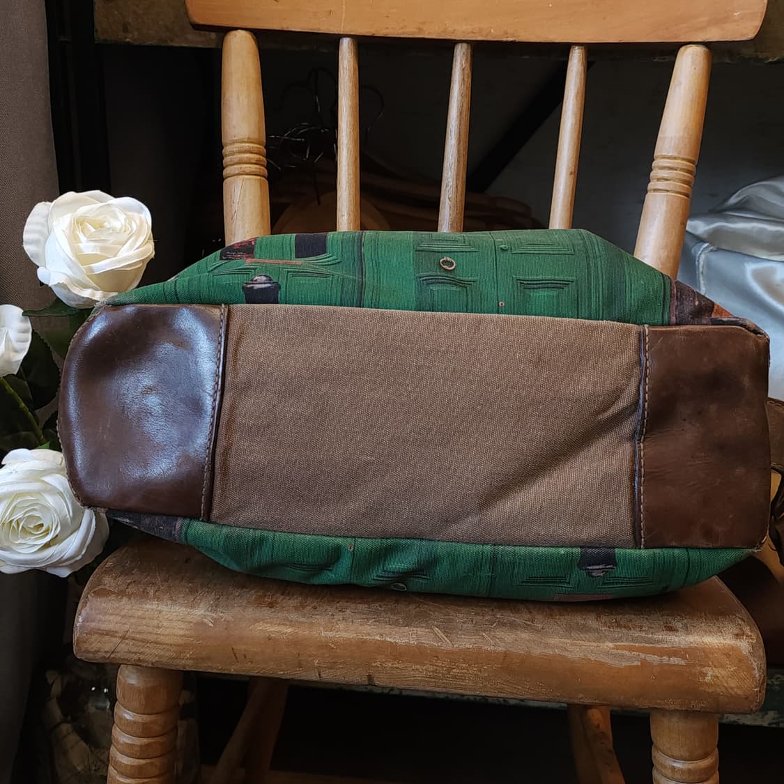 90s 폴스미스 메신져백 캔버스 레더 카페 프린팅 상품이미지5