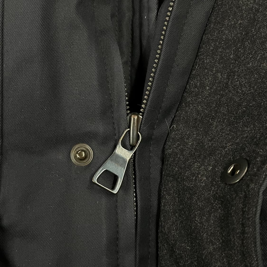 [정품/100] 타임 블랙 레더 디테일 후드 자켓 b17 상품이미지7