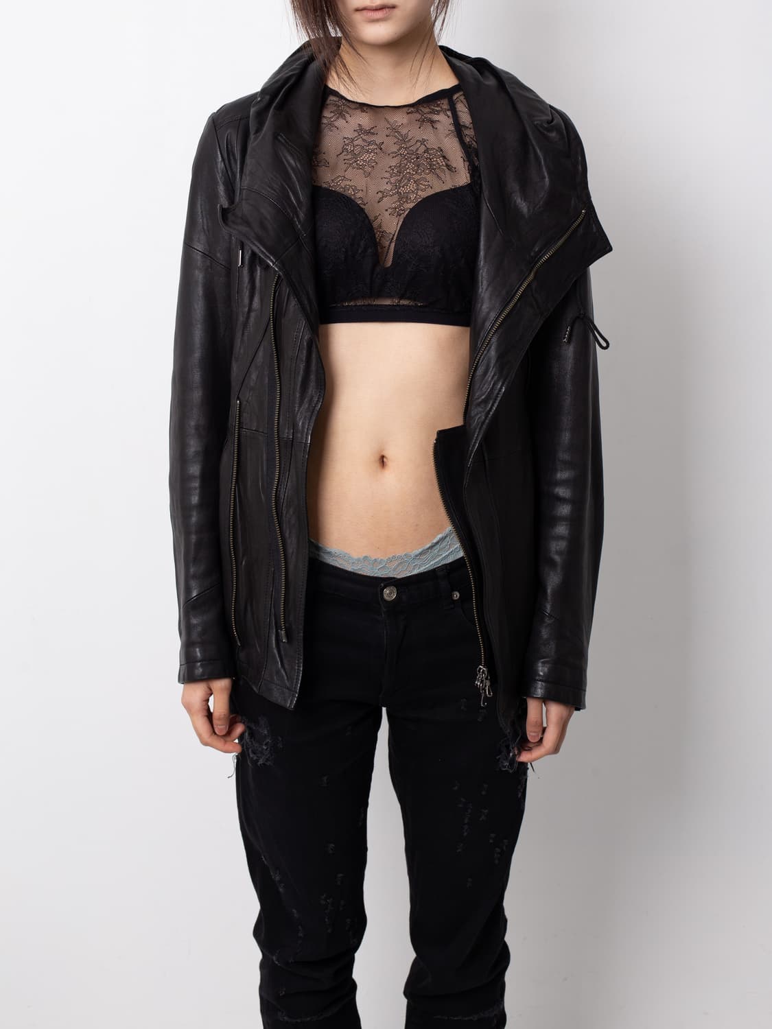 TORNADO MART ASYMMETRICAL LEATHER JACKET 상품이미지4