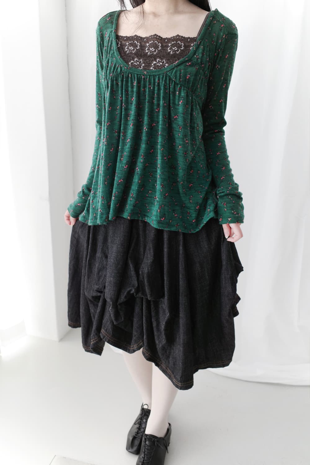 draping tuck skirt  상품이미지5