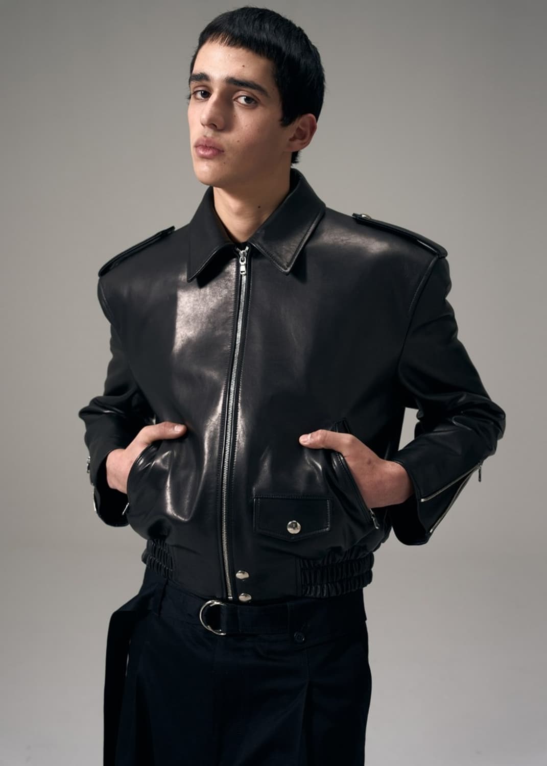 노이스 25ss 클래식 라이더 램스킨 블루종 자켓 상품이미지6