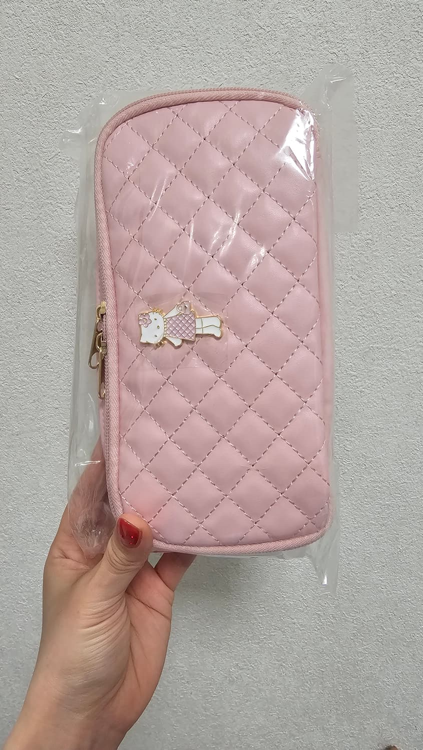 일본정품 롱다리 헬로키티 파우치 퀼트 핑크 상품이미지1