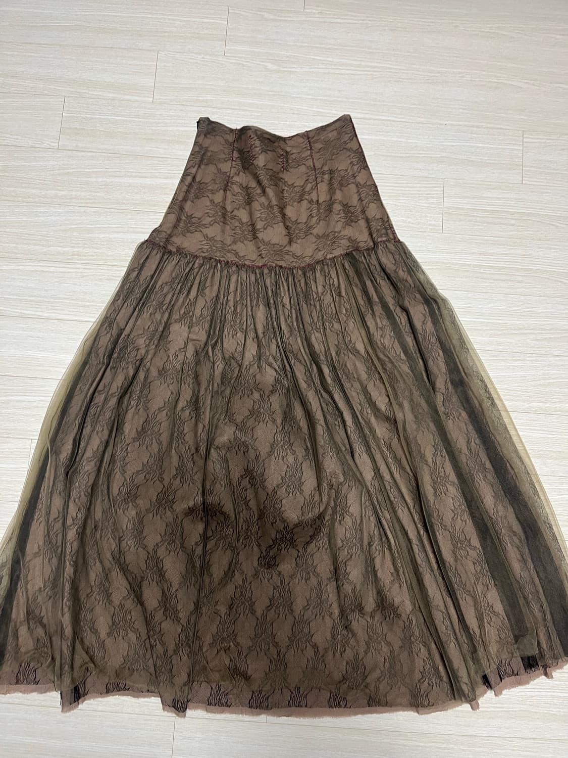 brown layered skirt 상품이미지5