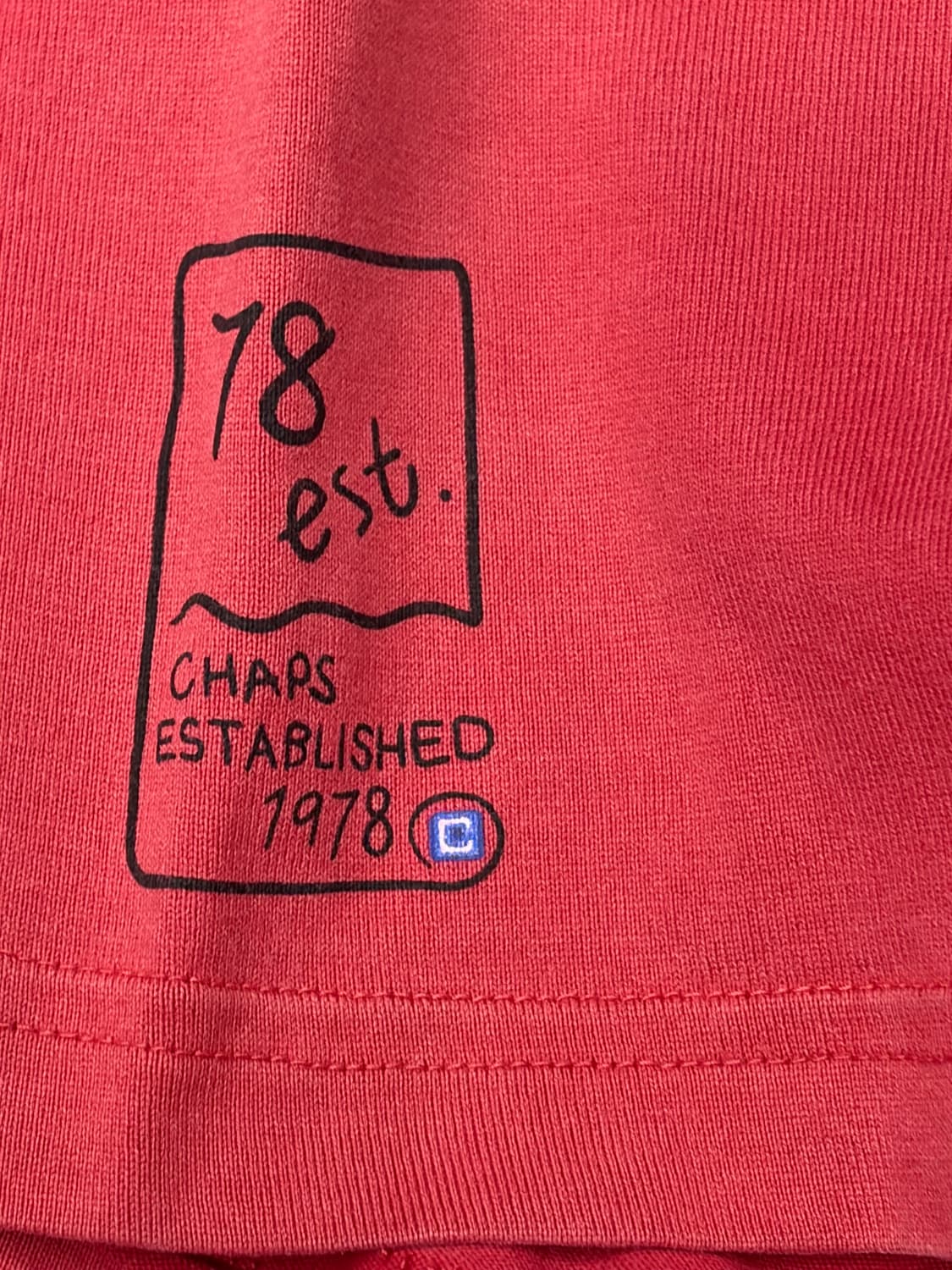 90s CHAPS 챕스 랄프로렌 레드 프린팅 반팔 티셔츠 상품이미지5