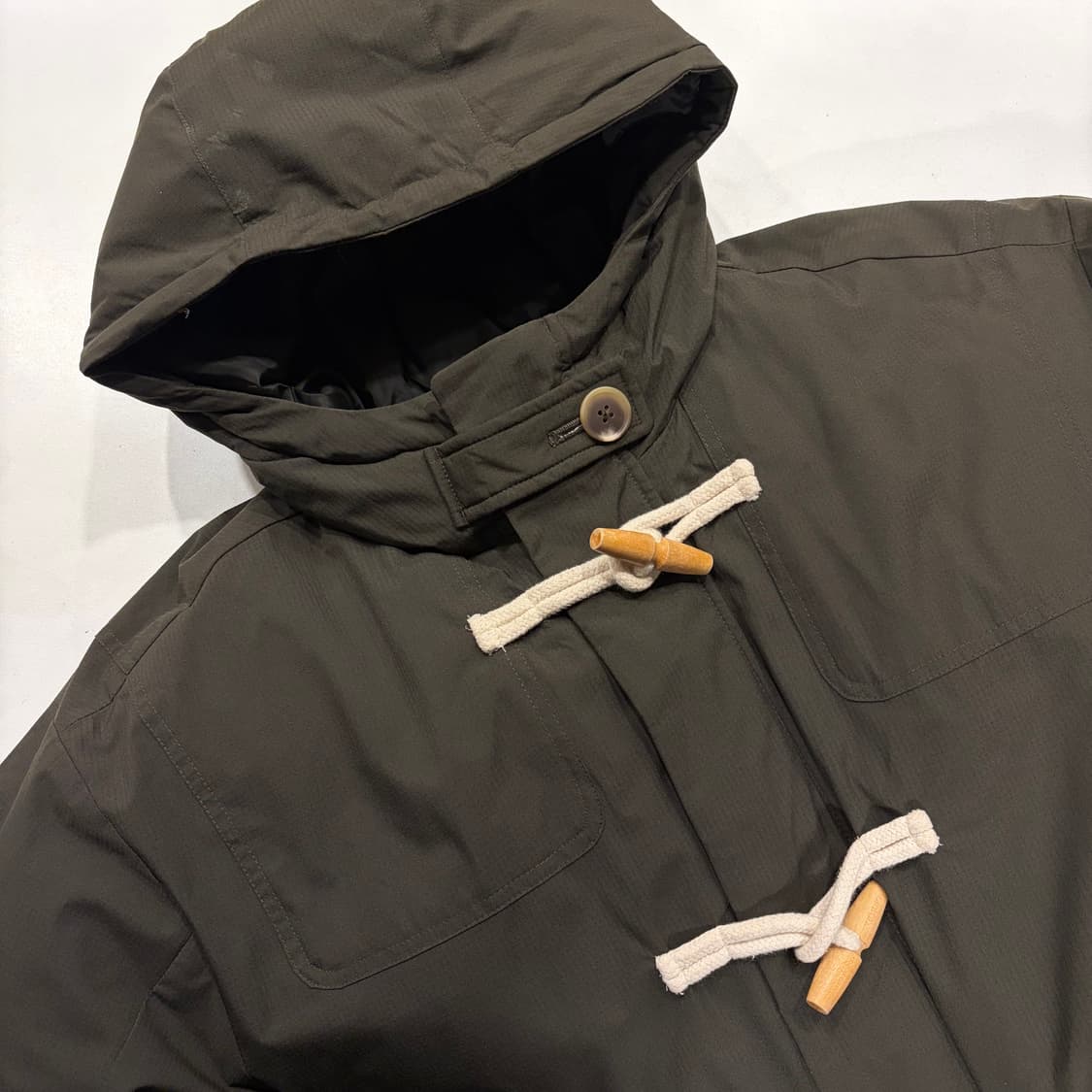 [S] 키뮤어 후드 더플 코트 패딩 점퍼 카키색 B246 상품이미지3