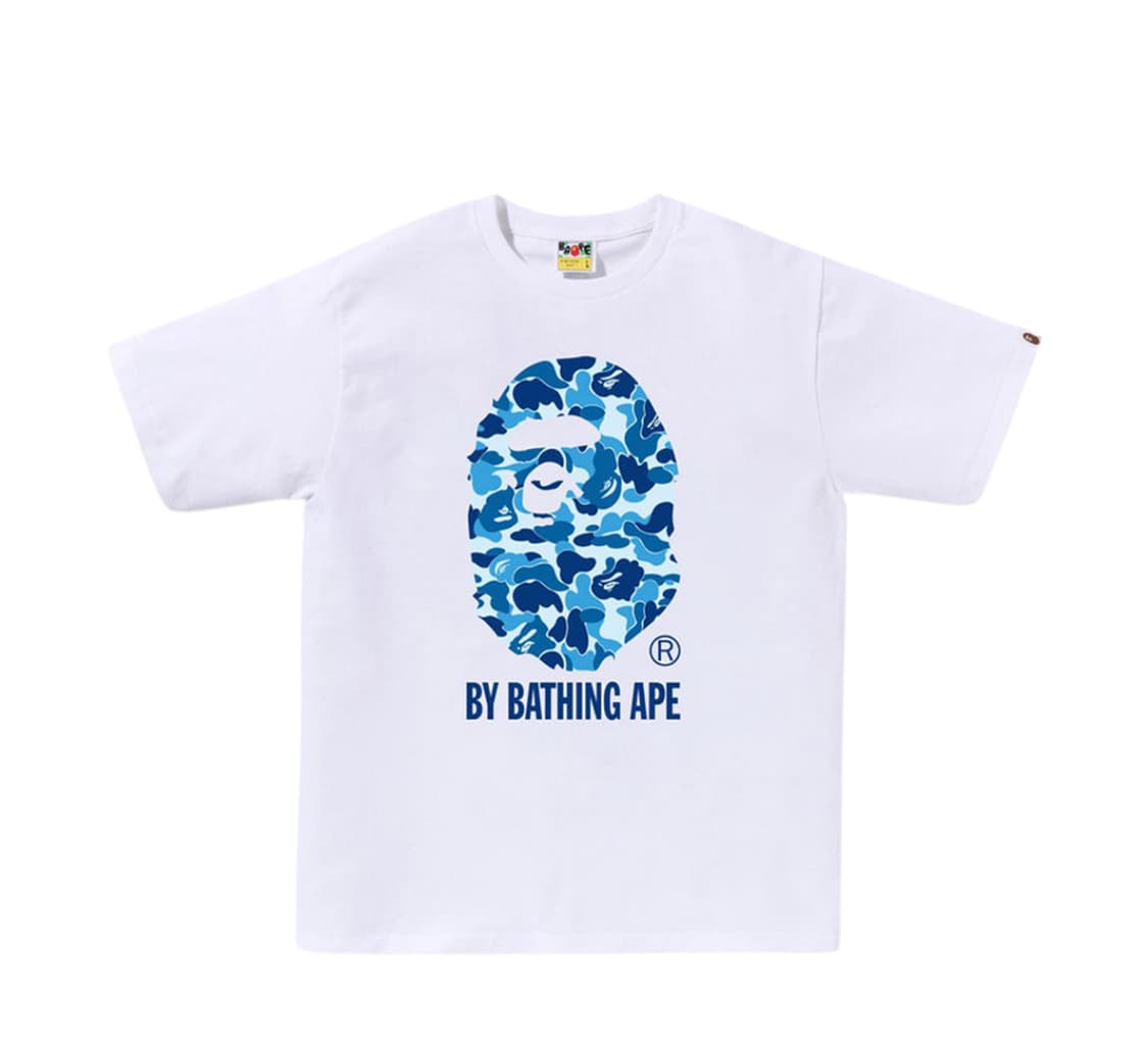 베이프 ABC 카모 바이 베이싱 에이프 티셔츠 화이트 블루 상품이미지1