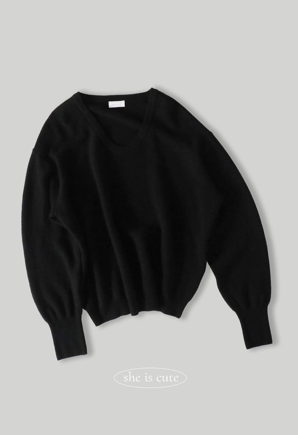 쉬이즈큐트 피크닉 니트 블랙 sheiscute picnic knit 상품이미지2