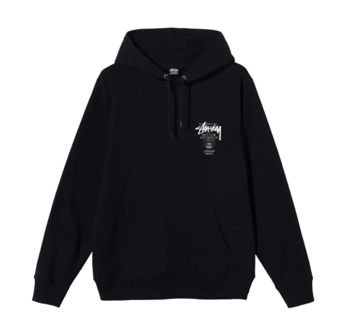 M) 스투시 도버스트리트마켓 월드투어 후드 블랙 -2021 상품이미지1