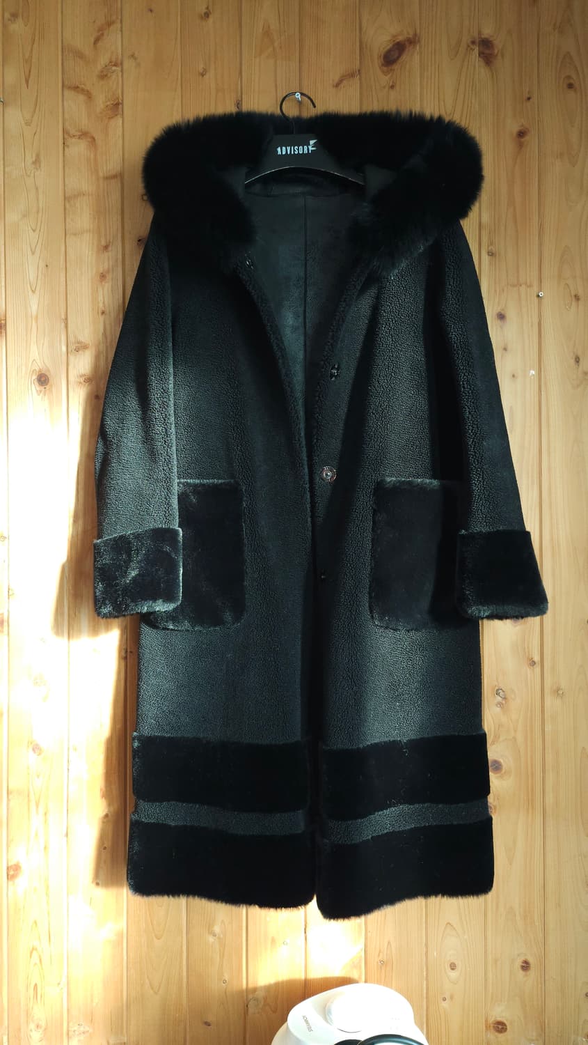 신영모피 사가폭스퍼 후드 양털뽀글이 양면 무스탕 55~66 상품이미지6