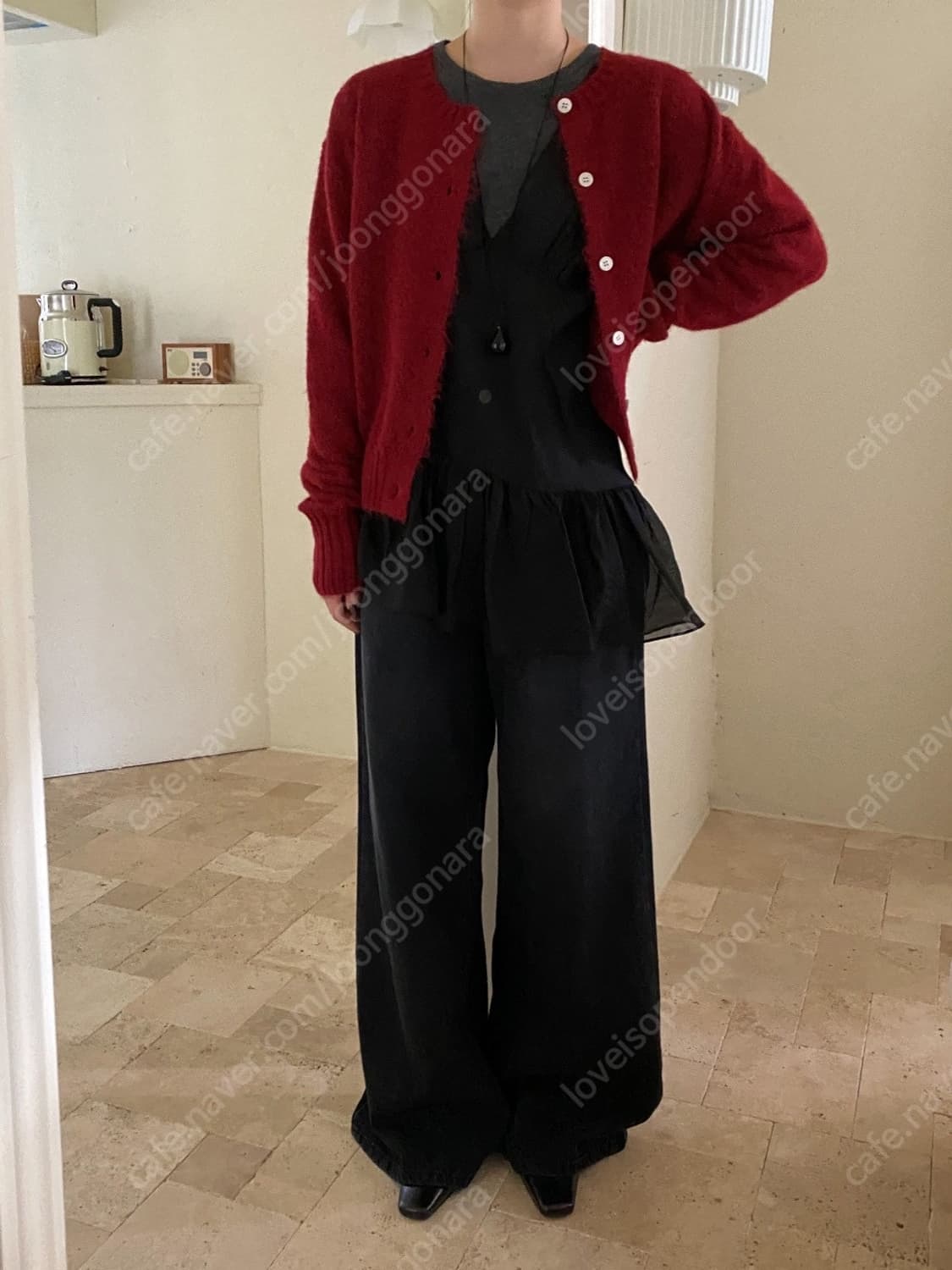 인더모드 inthemode 레이어드 프릴나시,캐롤 가디건 상품이미지2