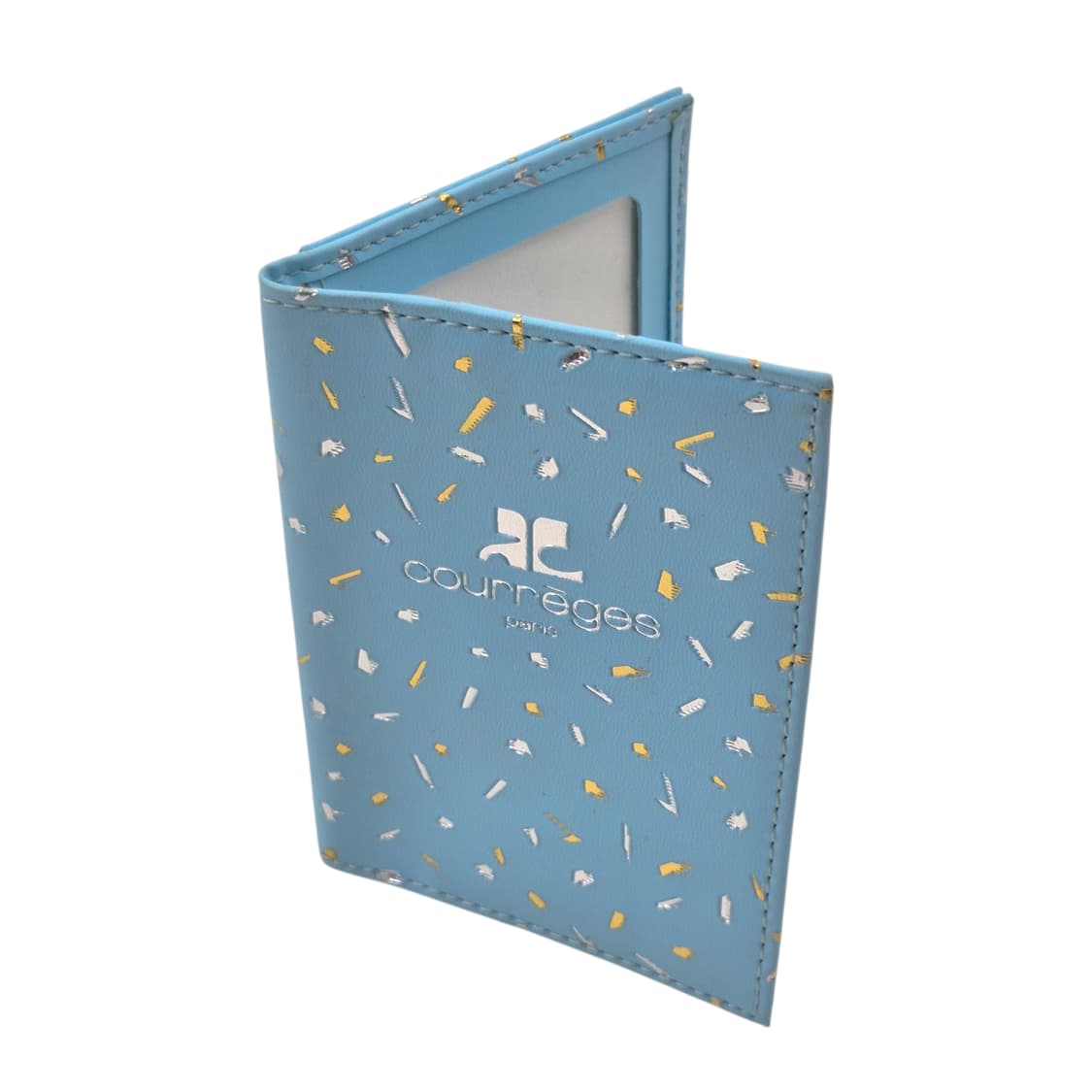 90s 꾸레쥬 실버 물방울 칩 레더 카드 지갑 상품이미지4