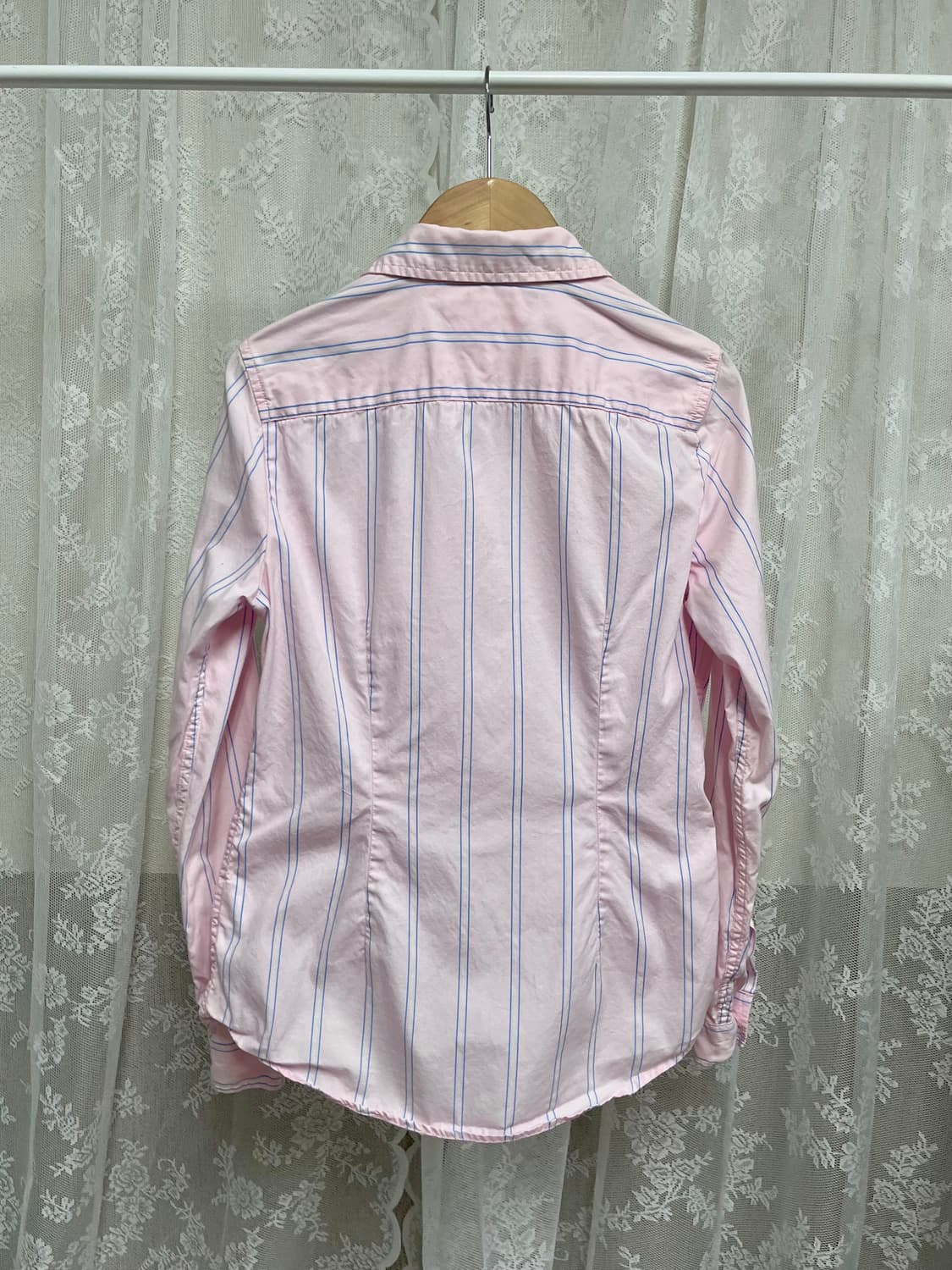 S) 타미힐피거 여성 스트라이프 셔츠 핑크 상품이미지2