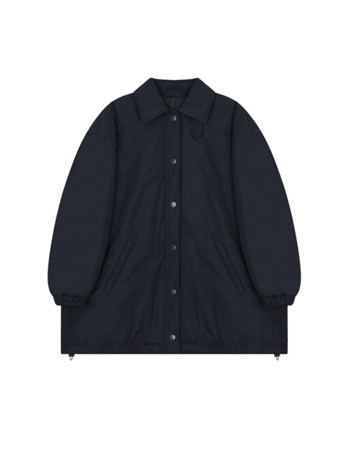 코스모스 cosmoss 칼라 셔링 패딩 네이비 상품이미지1