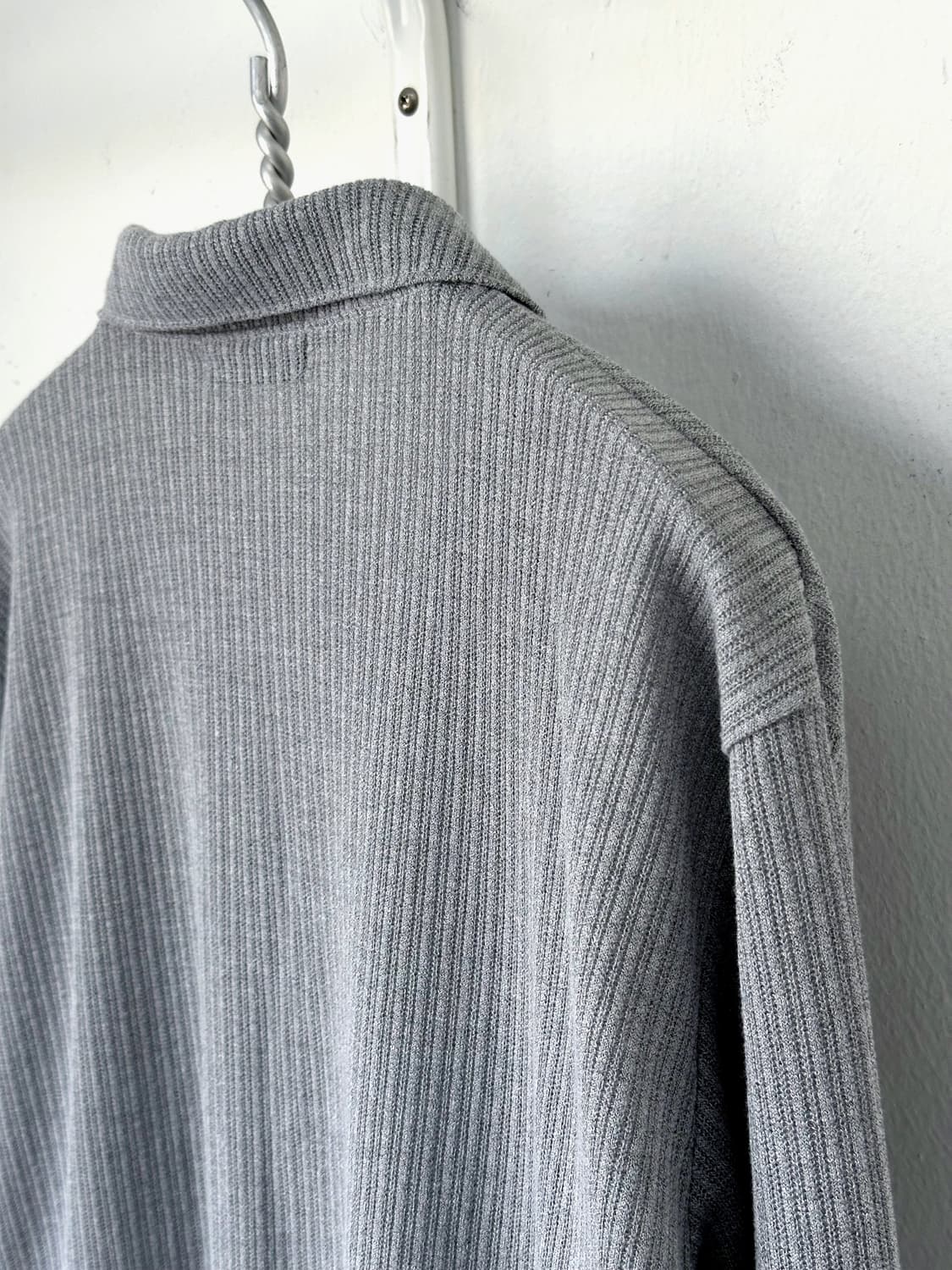 High gauge rib knit loose zip cardigan 상품이미지5