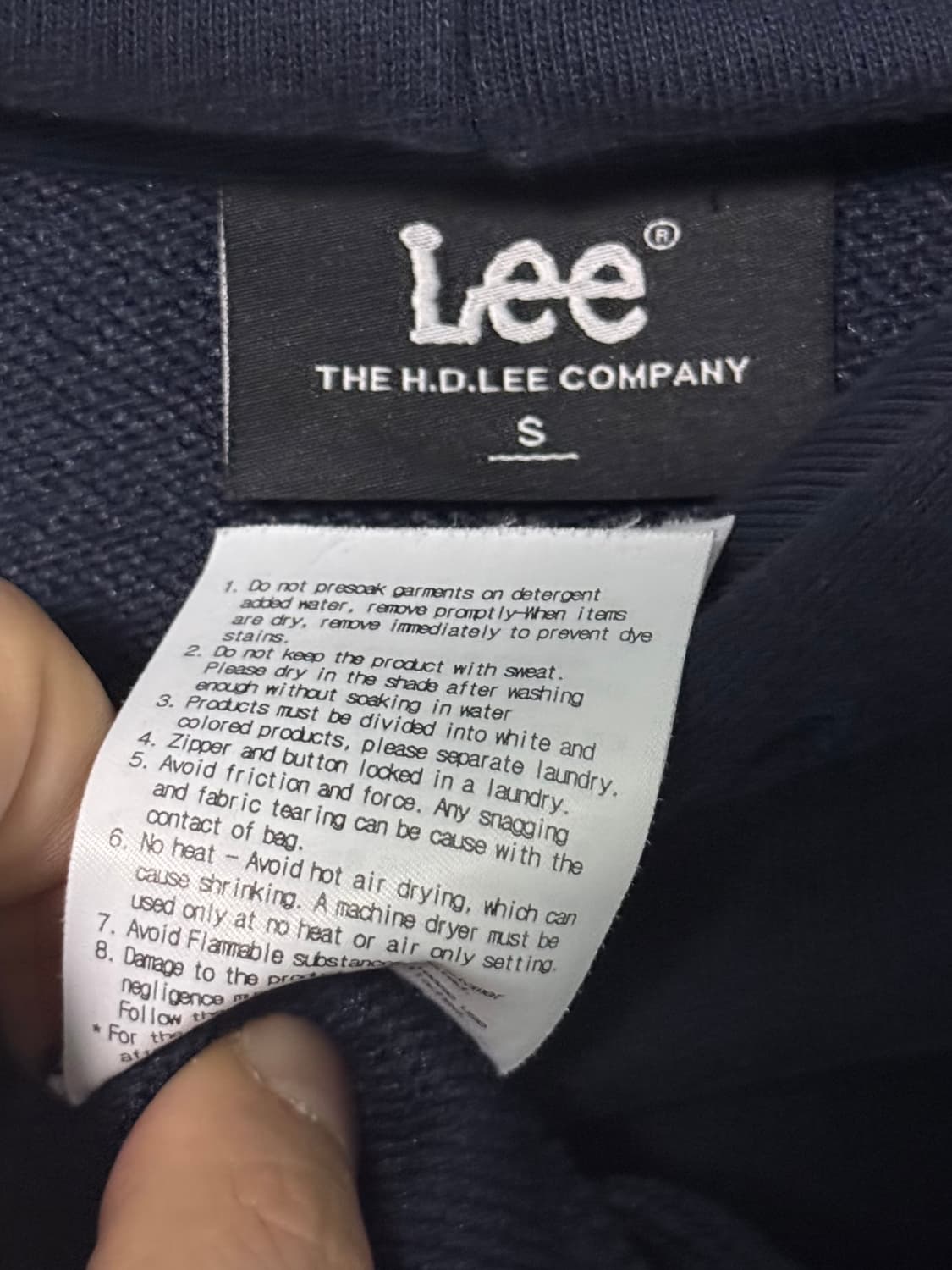 Lee 리 후드 후디 스웻 티셔츠 남색 네이비 프린팅 로고 워크 S 스몰 상품이미지6