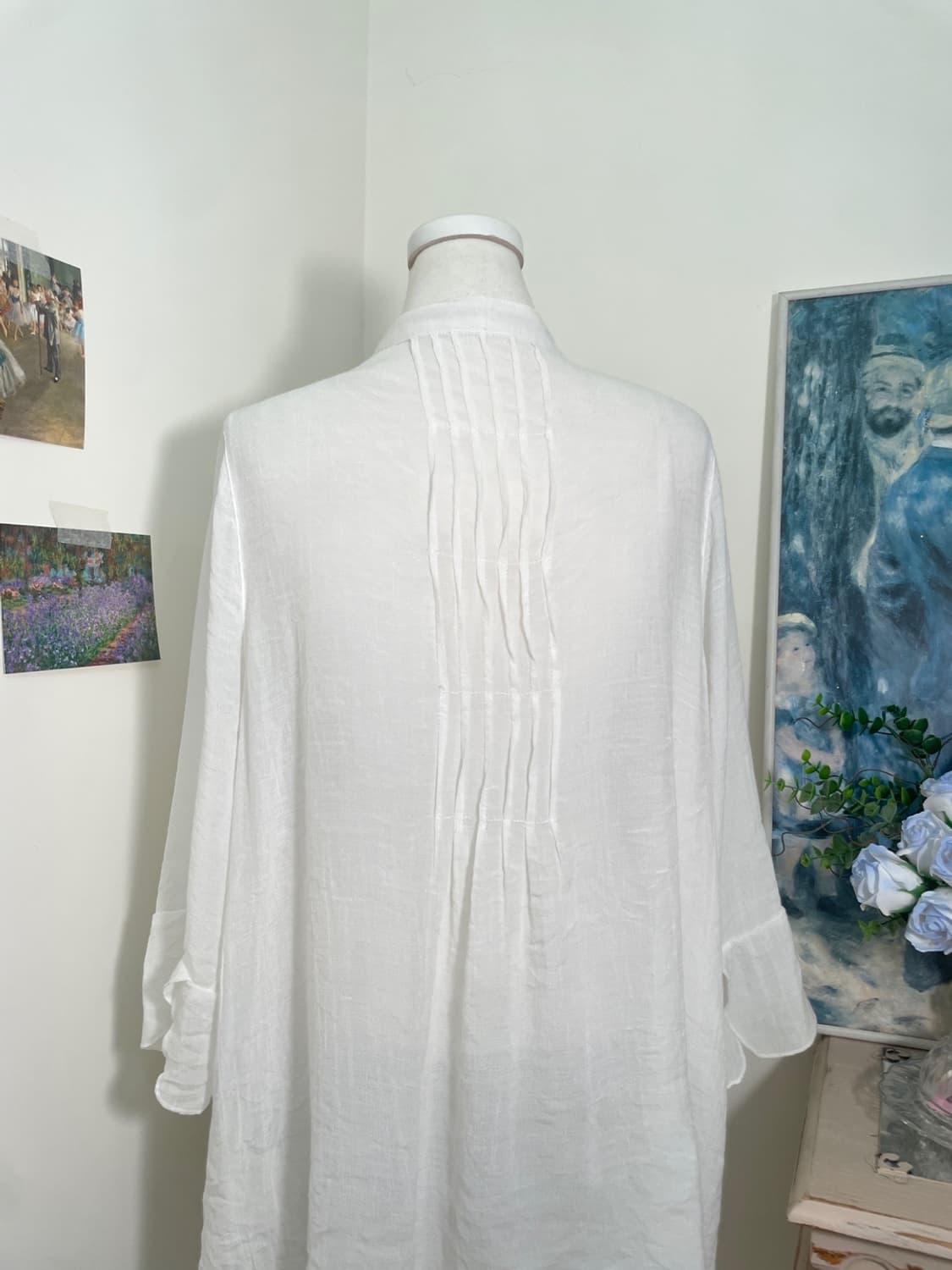 white wave point side bow loose blouse 상품이미지4
