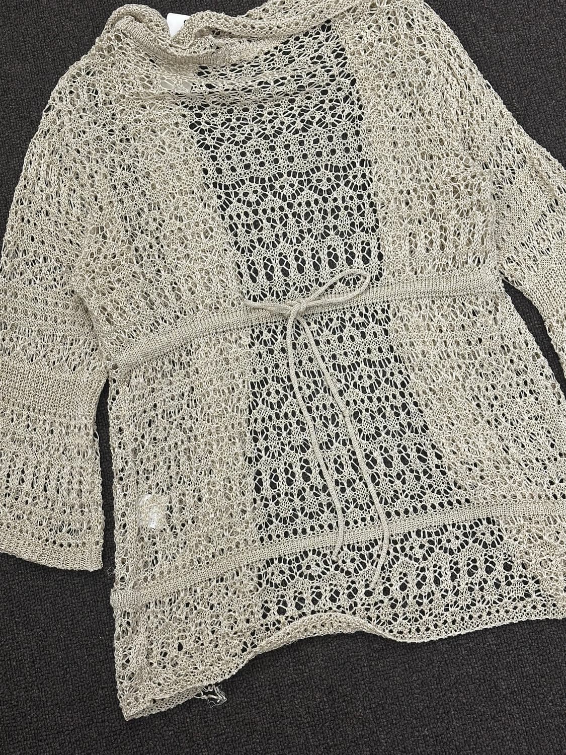 M~L)Japanese vintage 여성 크로셰 니트 가디건 상품이미지6