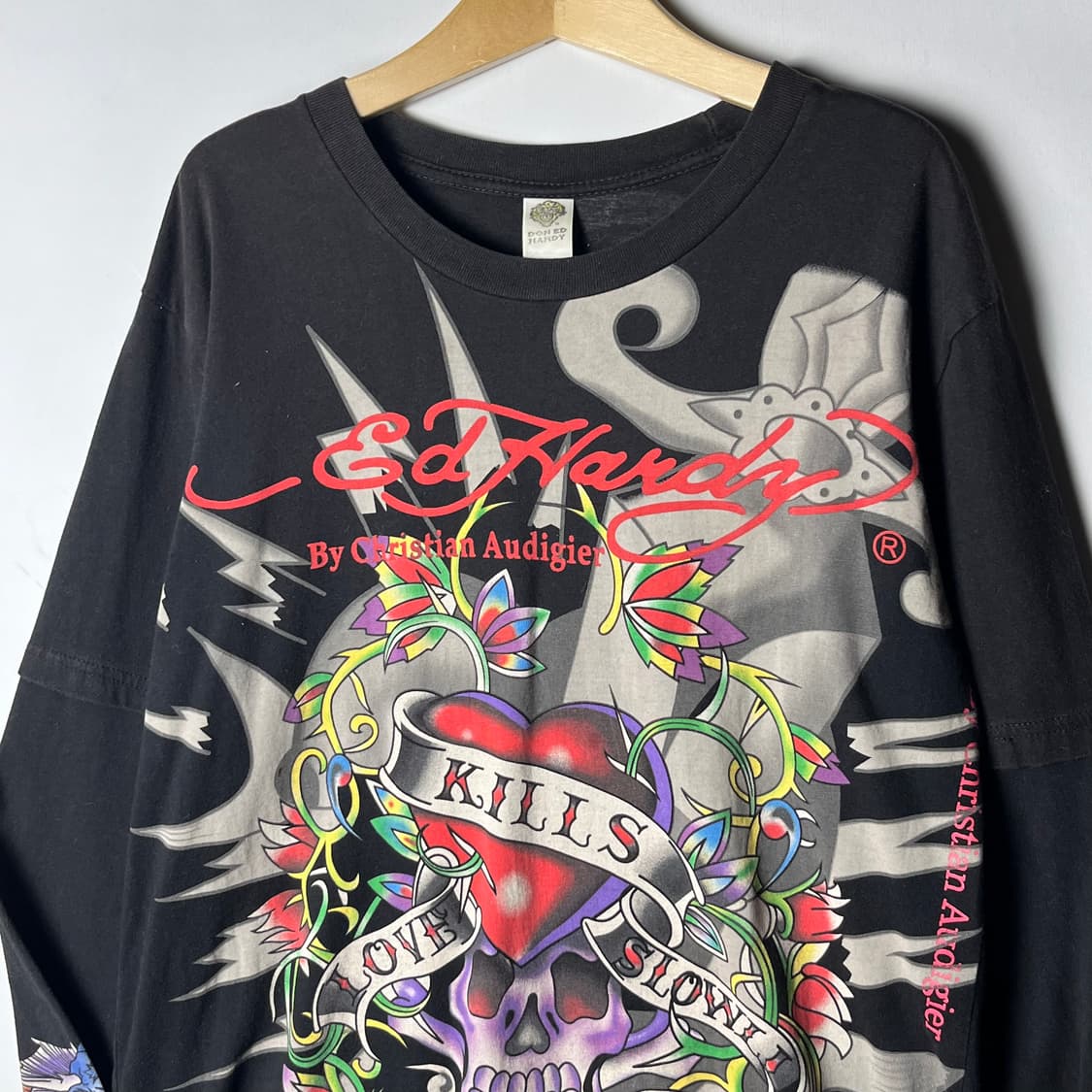 [Ed Hardy] 에드하디 스컬프린팅 레이어드 롱 슬리브 상품이미지3