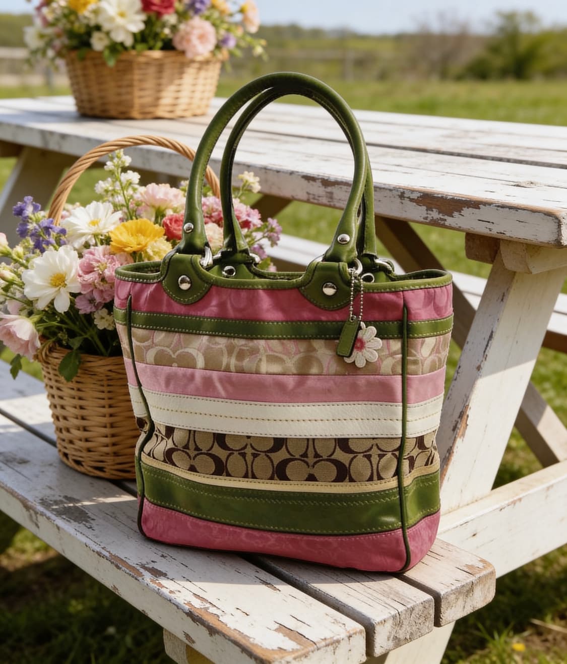 Y2K 𝙲𝚘𝚊𝚌𝚑 𝚟𝚒𝚗𝚝𝚊𝚐𝚎 토트백 상품이미지1