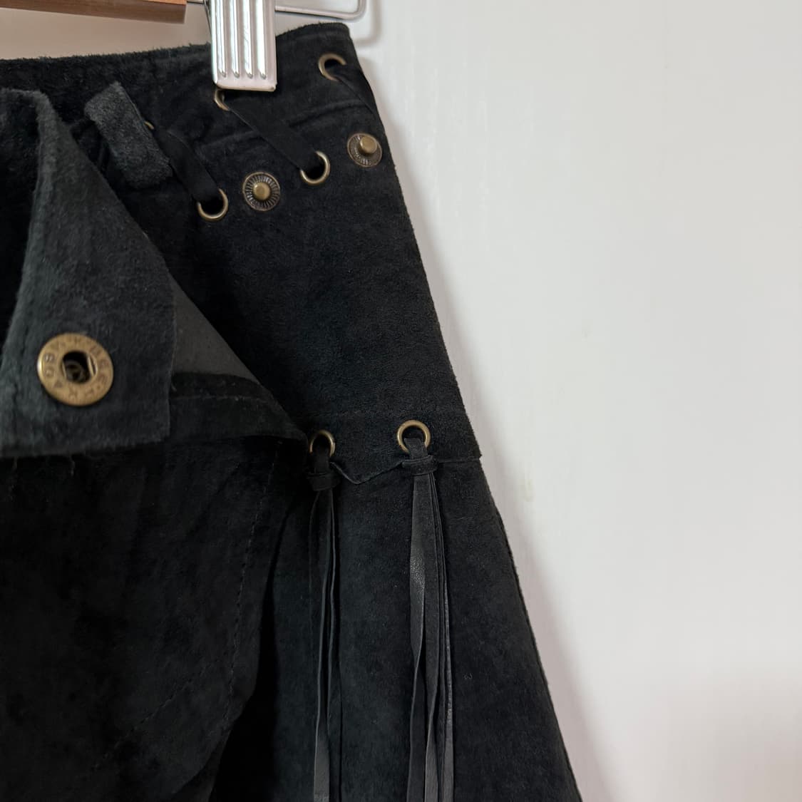 빈티지 히피 그런지 보헤미안 테슬 스웨이드 언발 스커트 상품이미지3