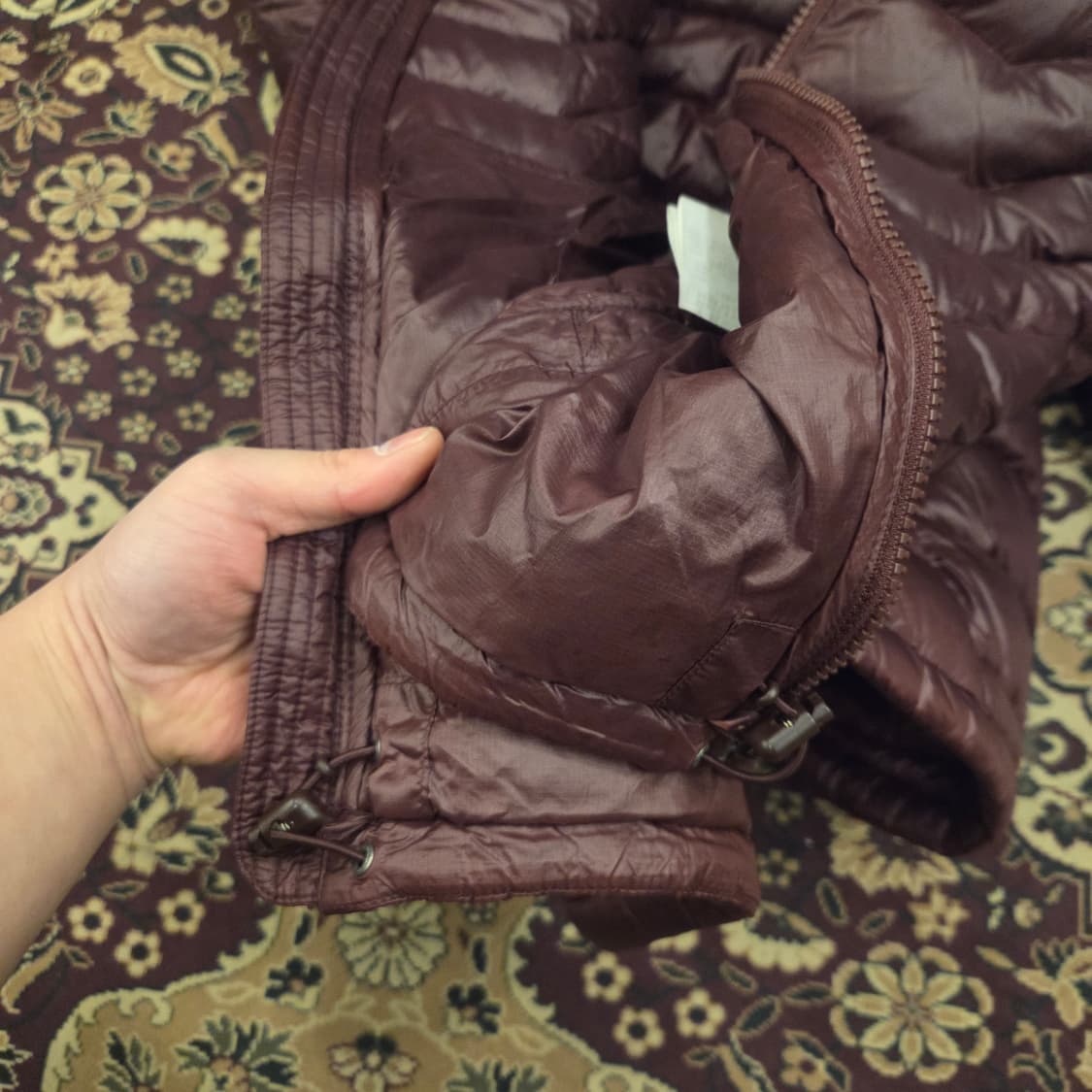 몽벨 경량패딩 버건디 L  상품이미지5