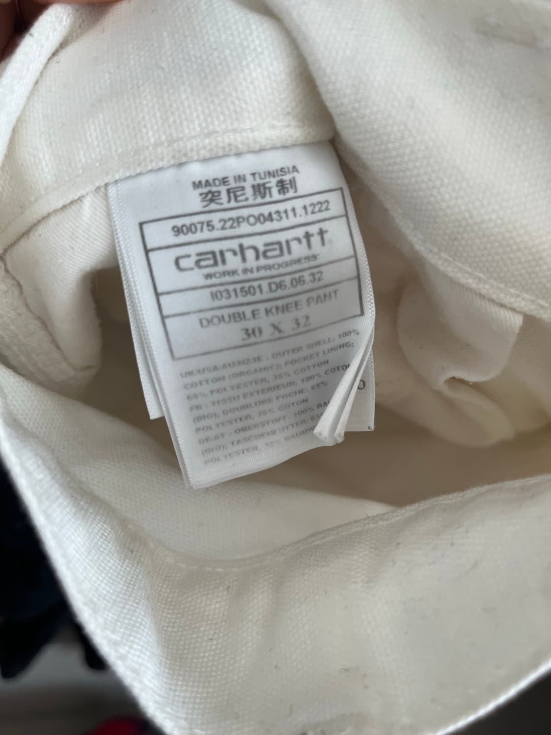 칼하트 WIP 디어본 캔버스 더블 니 팬츠 왁스 스톤 워시드 상품이미지2