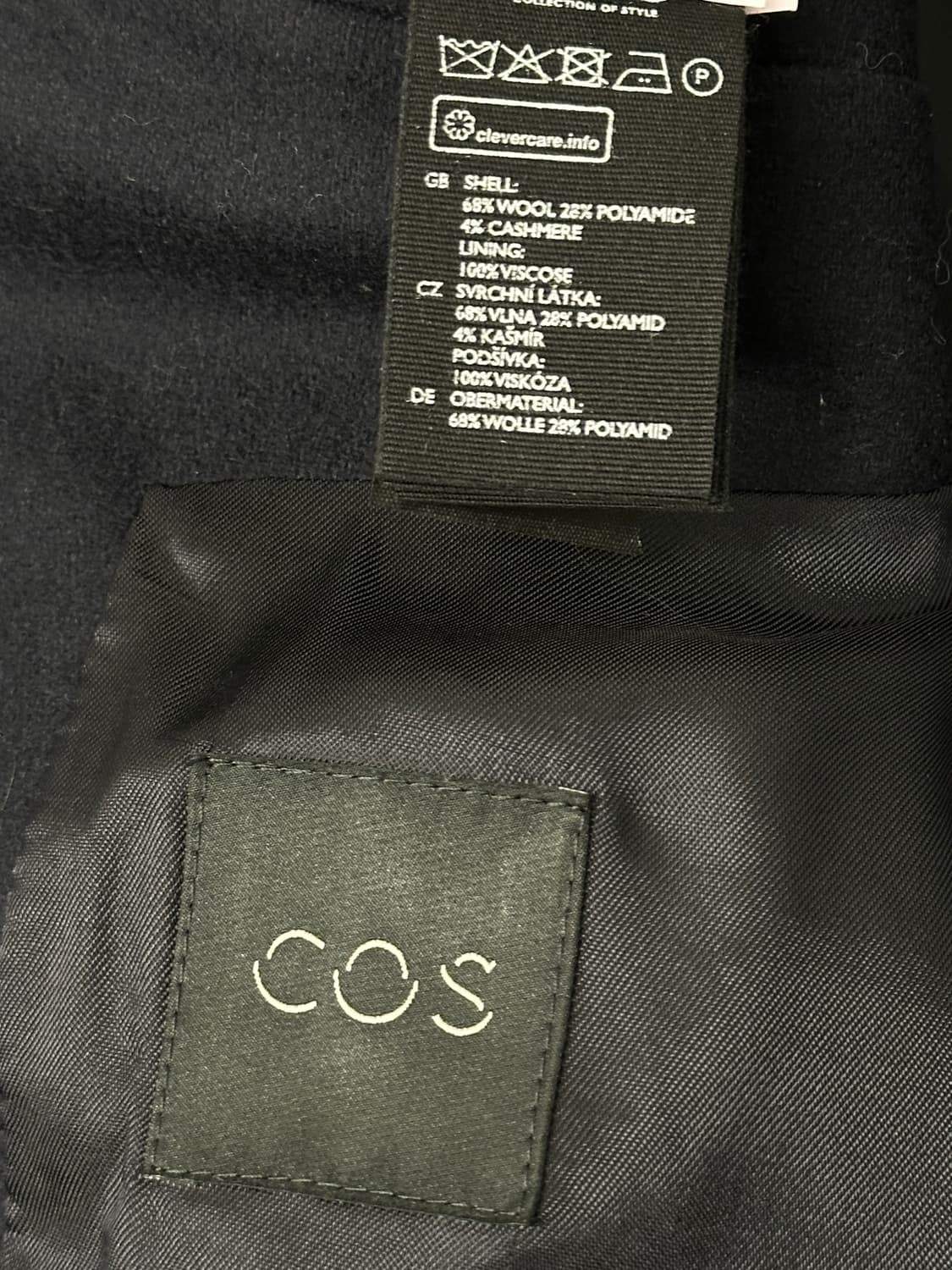 COS 카라리스 자켓 딥네이비 울캐시미어 L 상품이미지3