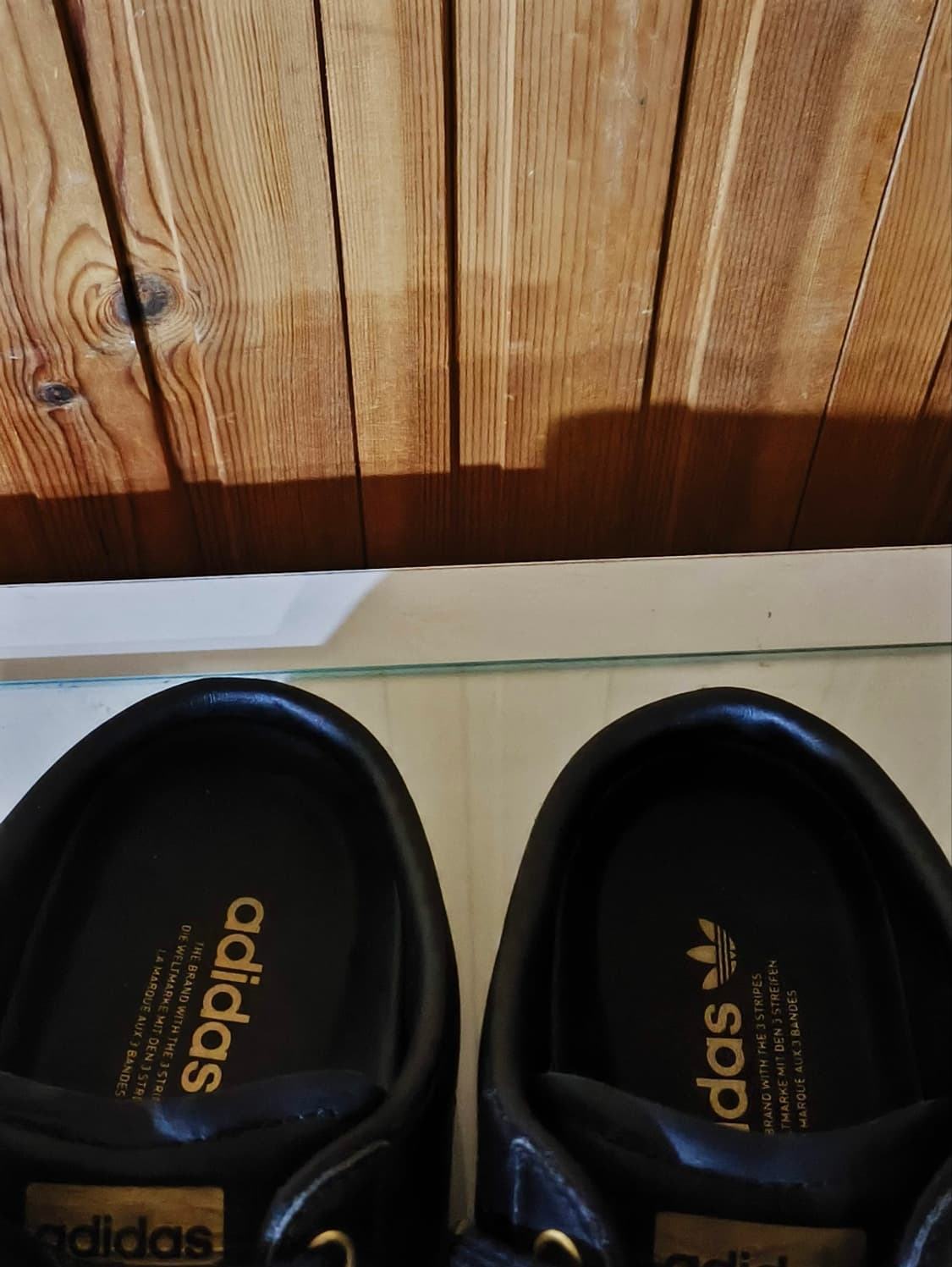 230mm 아디다스 슈퍼스타 뮬 스니커즈 블랙골드 상품이미지5