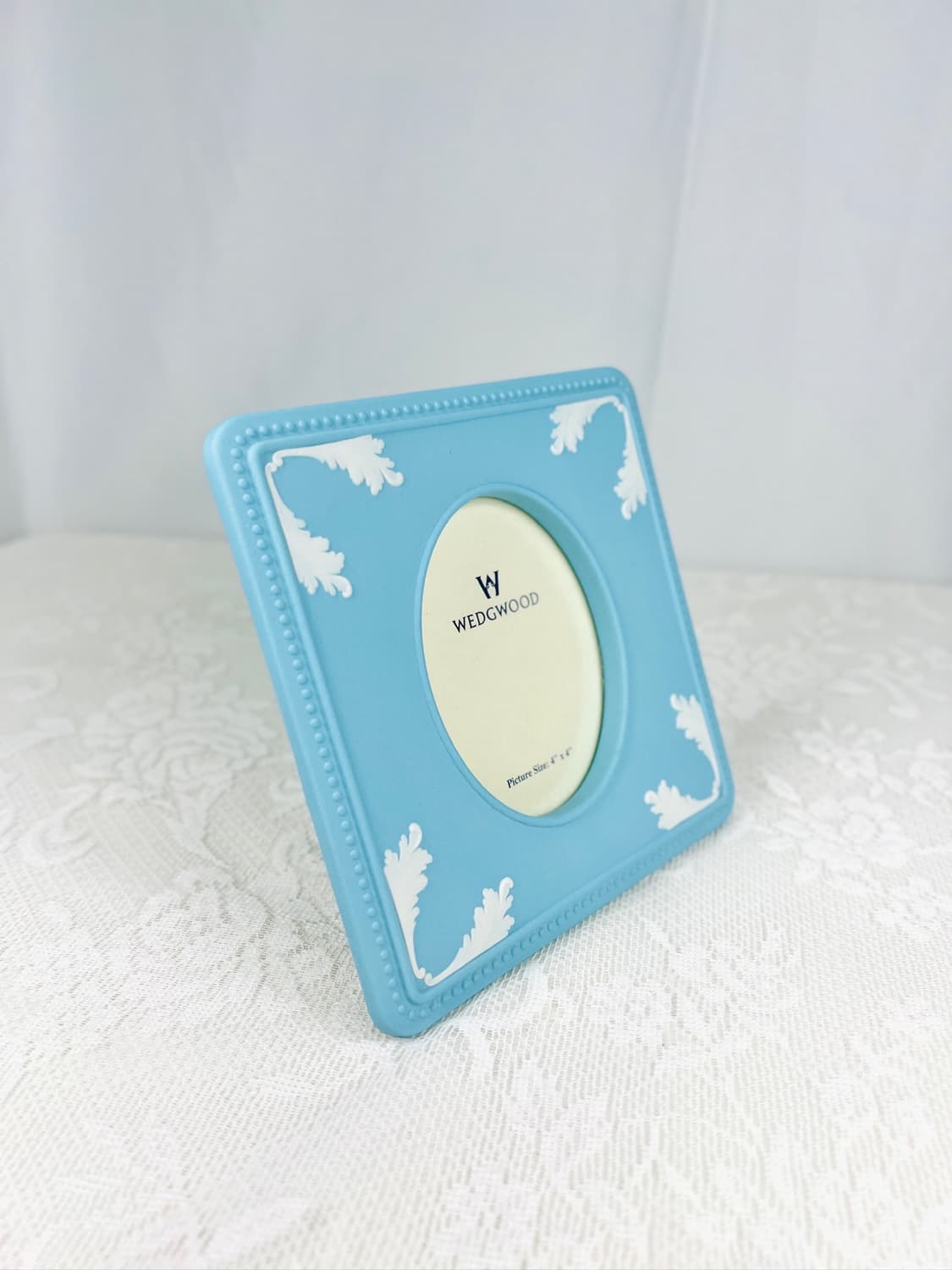 [영국엔틱] (레어컬러)웨지우드 제스퍼웨어 도자기 정사각 액자_터콰즈 상품이미지3