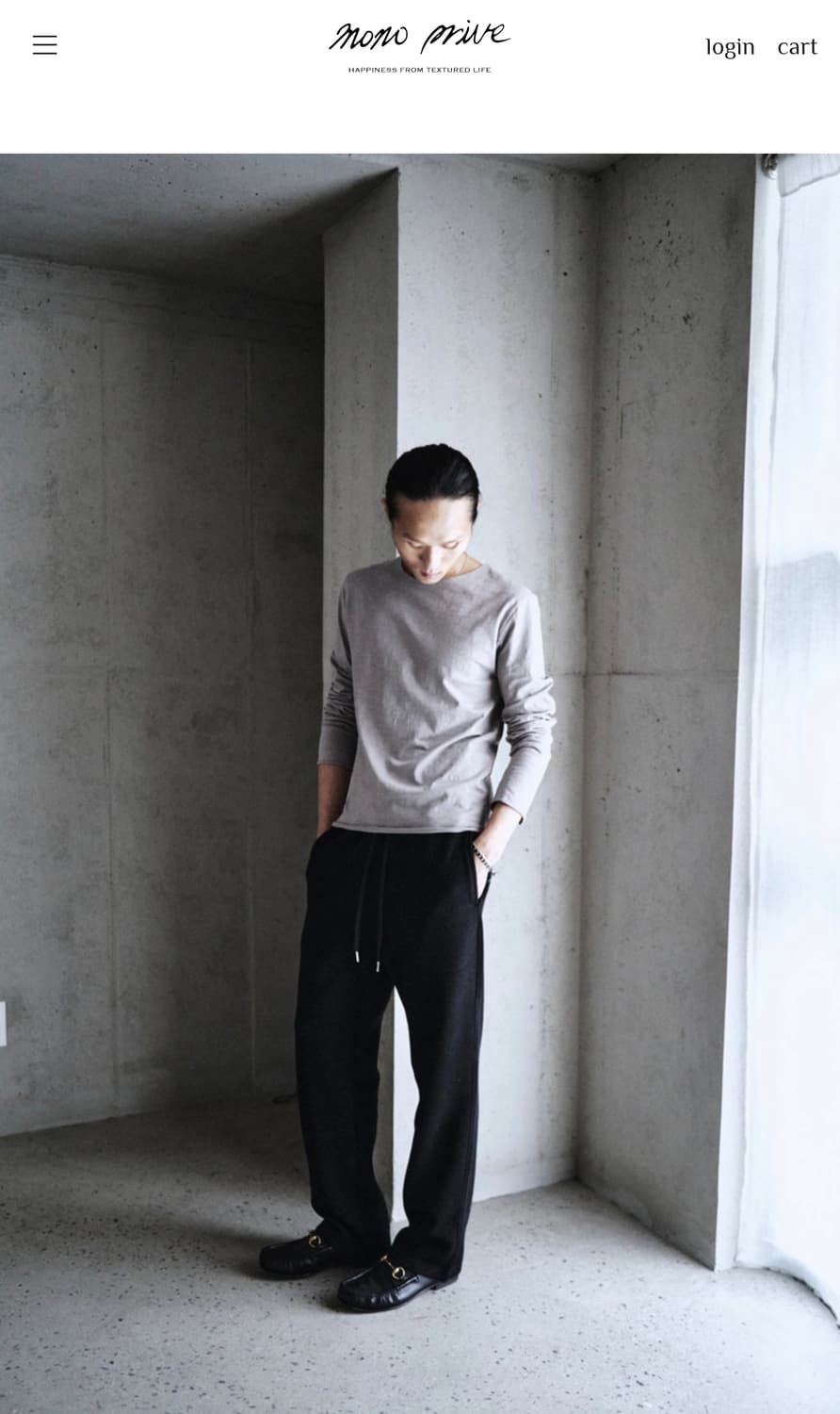 모노프리베 텍스쳐드 롤 롱슬리브 포그 3size 상품이미지1