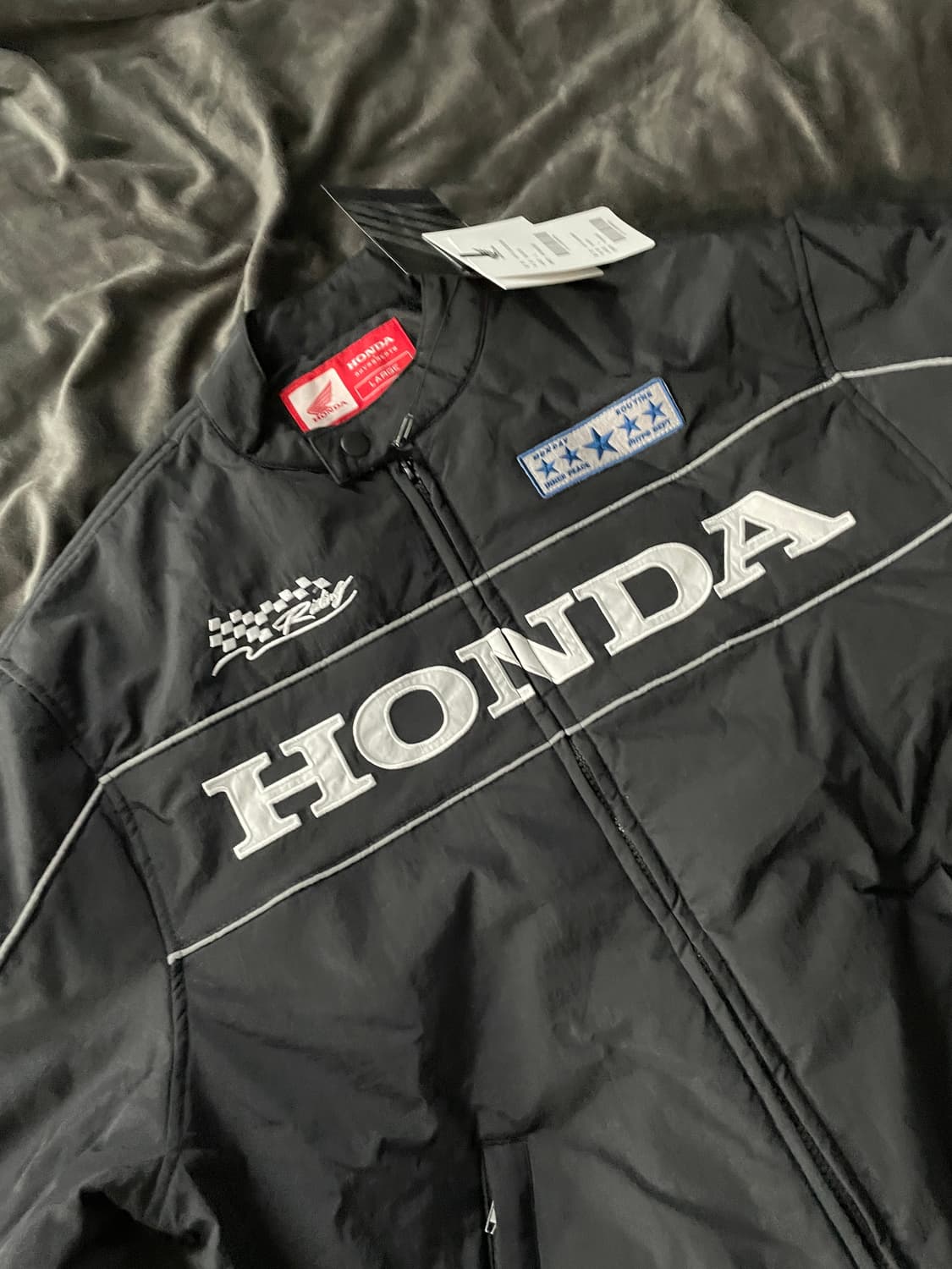 혼다 파이핑 모터사이클 블루종 자켓 L 택포함 새상품 상품이미지1