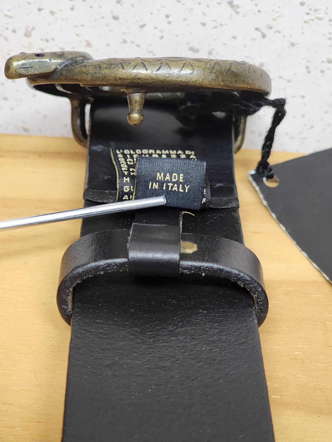 Just Cavalli 뱀 버클 가죽 벨트 90 MADE IN ITALY 상품이미지5