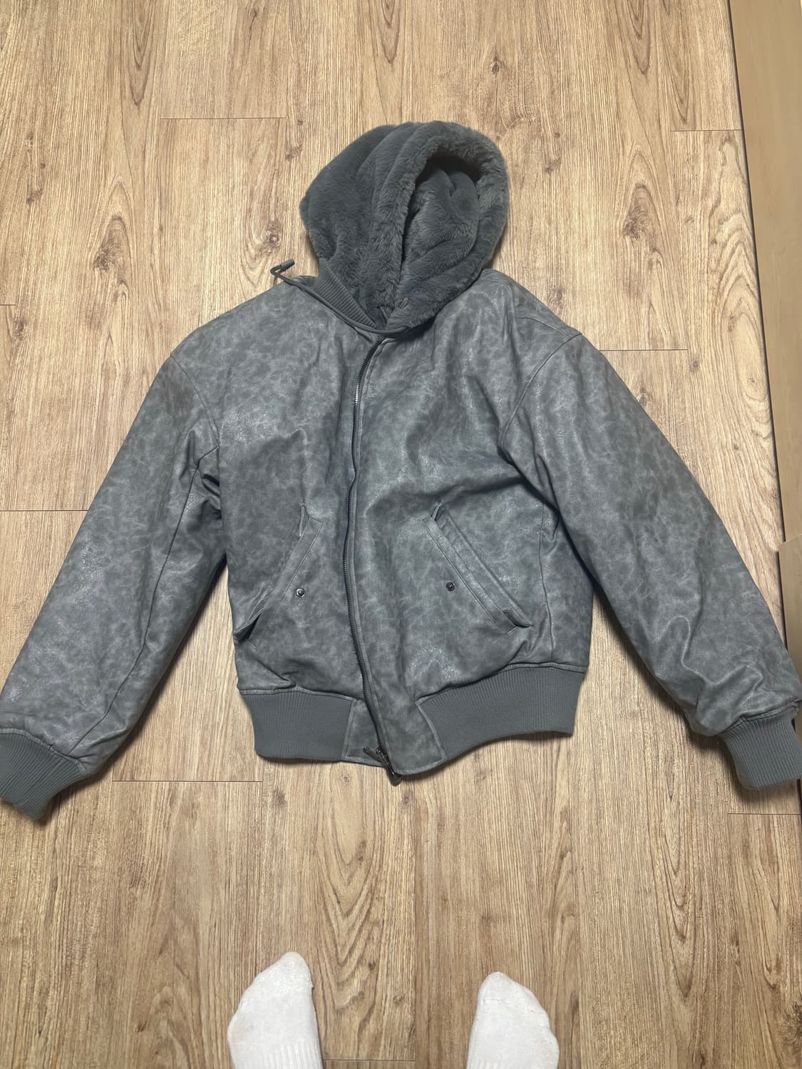 자라 리버시블 가죽효과 봄버재킷 상품이미지5