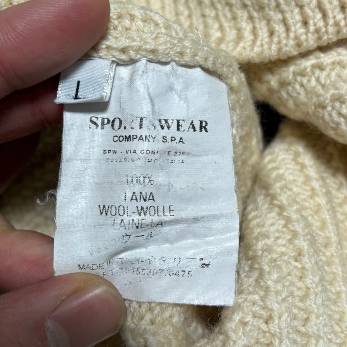 L 스톤아일랜드 여성용 아이보리 울 니트 상품이미지5