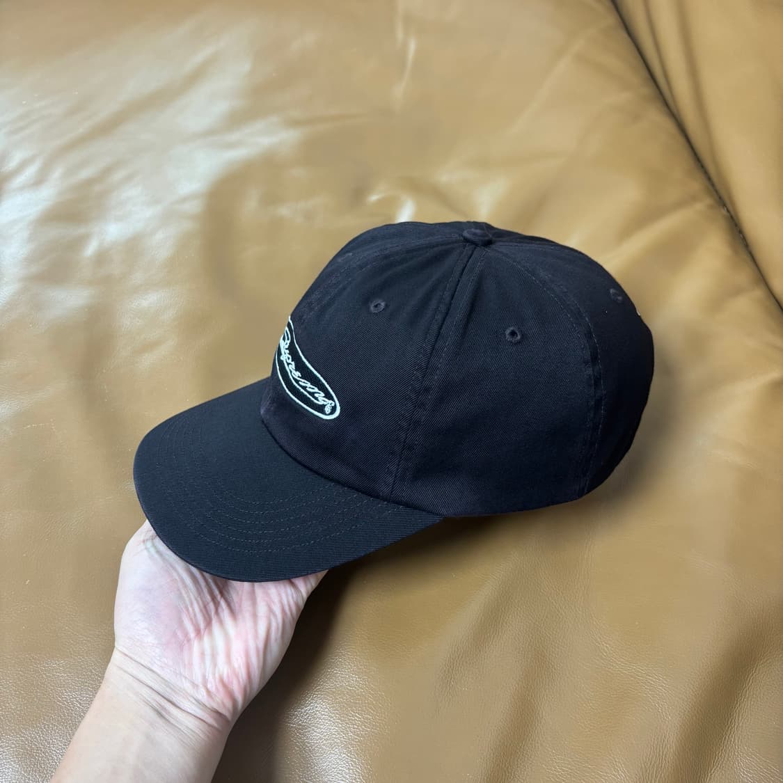 Supreme 슈프림 23ss 오발 워시드 블랙 6패널 볼캡 모자 상품이미지4