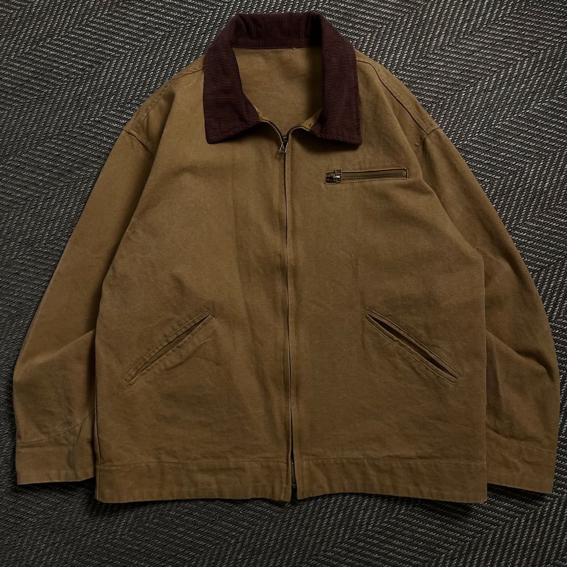 빈티지 올드스쿨 캔버스 워크 자켓 브라운y 4499 상품이미지2