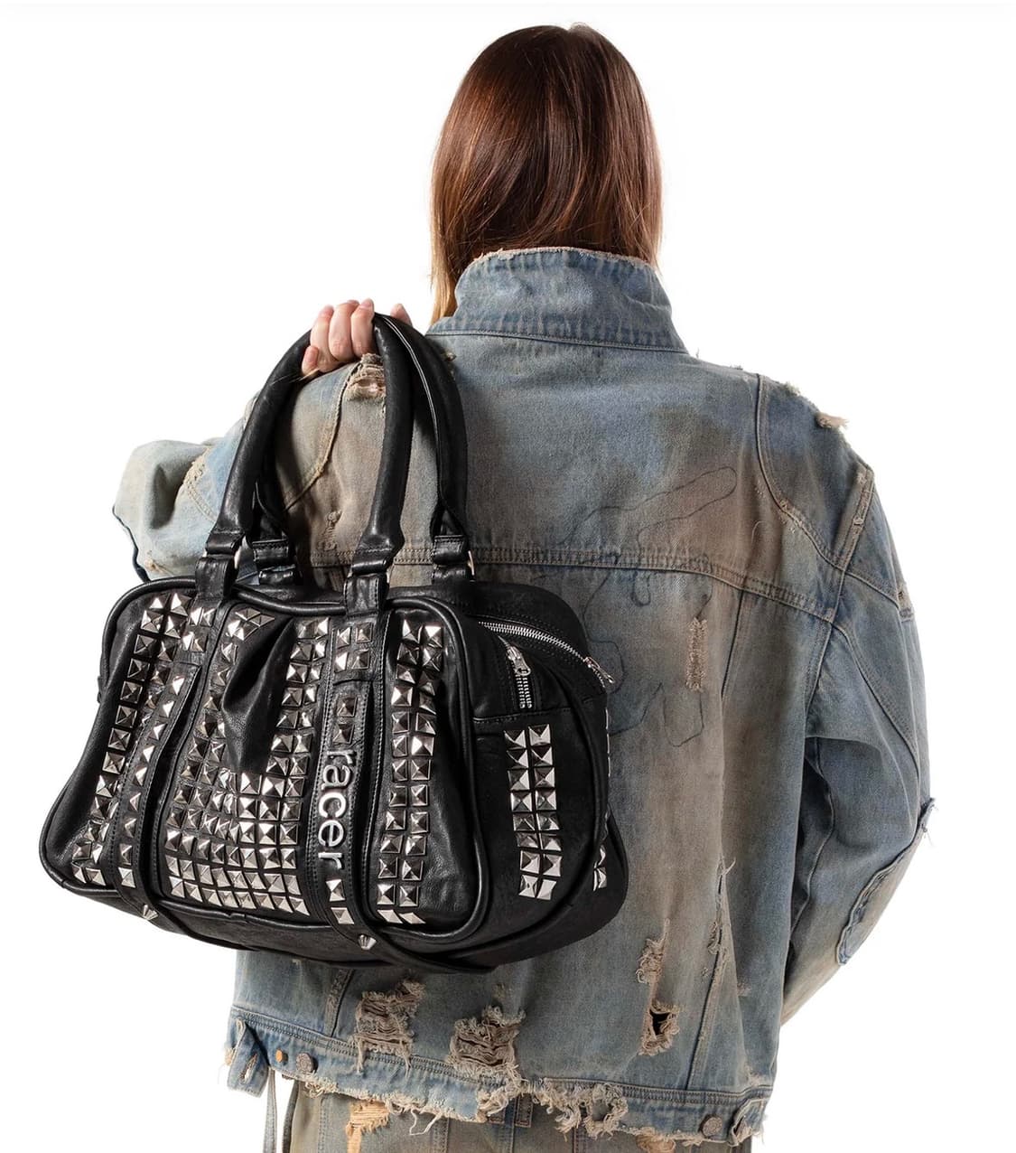 레이서 월드 와이드 스터디드 레더 백 racerworldwide 상품이미지2