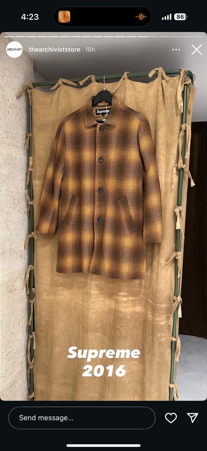 슈프림 16FW 쉐도우 플레드 코트 L 상품이미지2