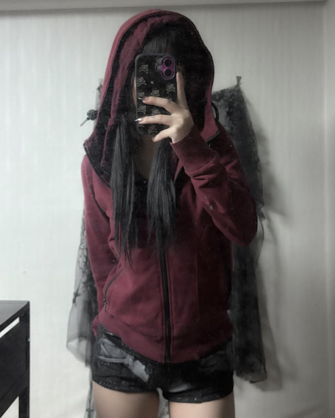 펑크 y2k 투웨이 포인트 후드집업  상품이미지3