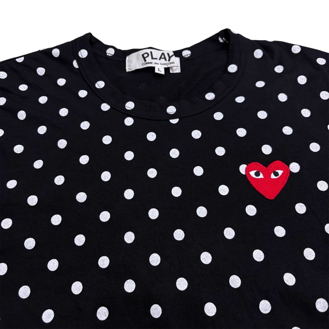 꼼데가르송 여성 도트 땡땡이 롱슬리브 긴팔 티셔츠 (L) 상품이미지3