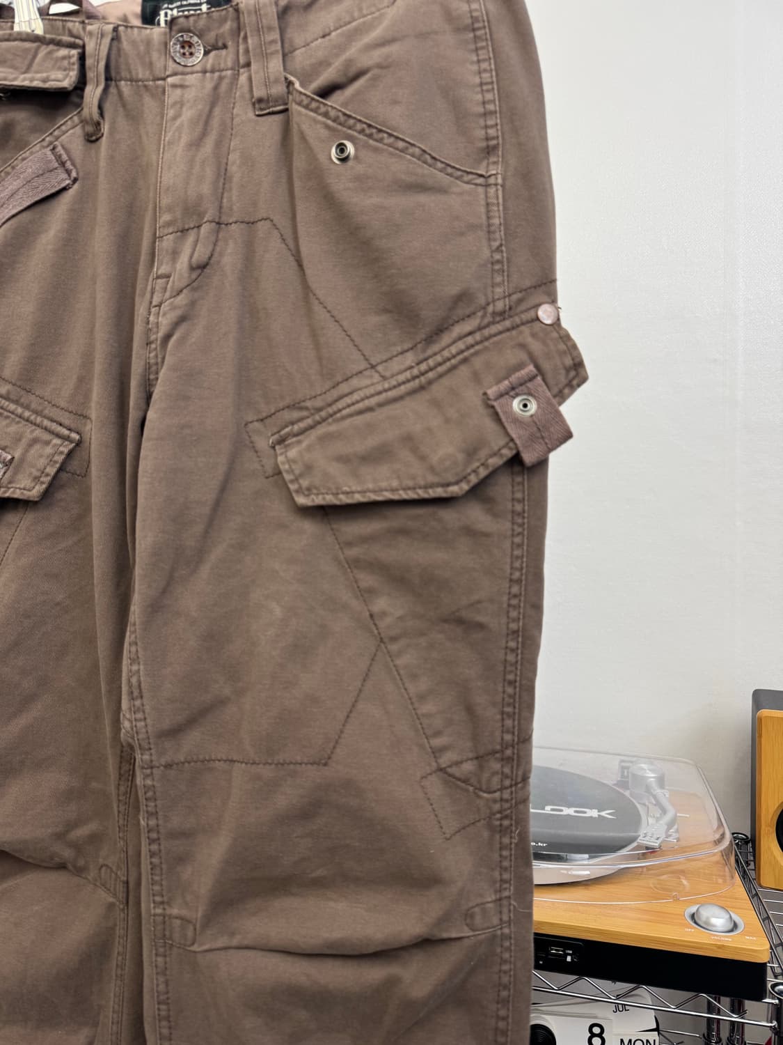 Vintage 브라운 카고 슬릿 세미와이드 팬츠 상품이미지3