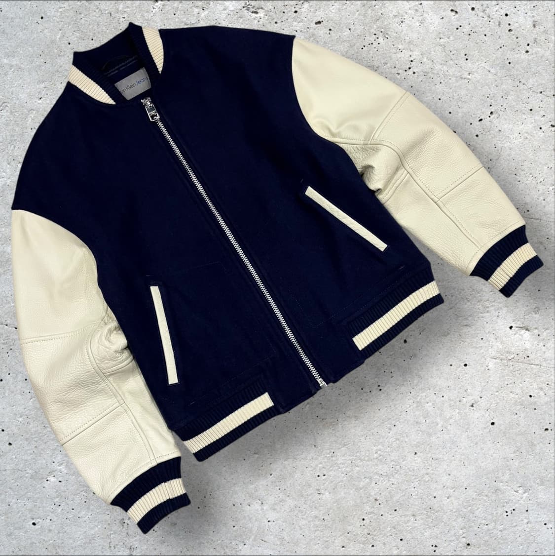 [XS] 캘빈클라인 진 울 1978 레더 배색 스타디움 자켓 C228 상품이미지2